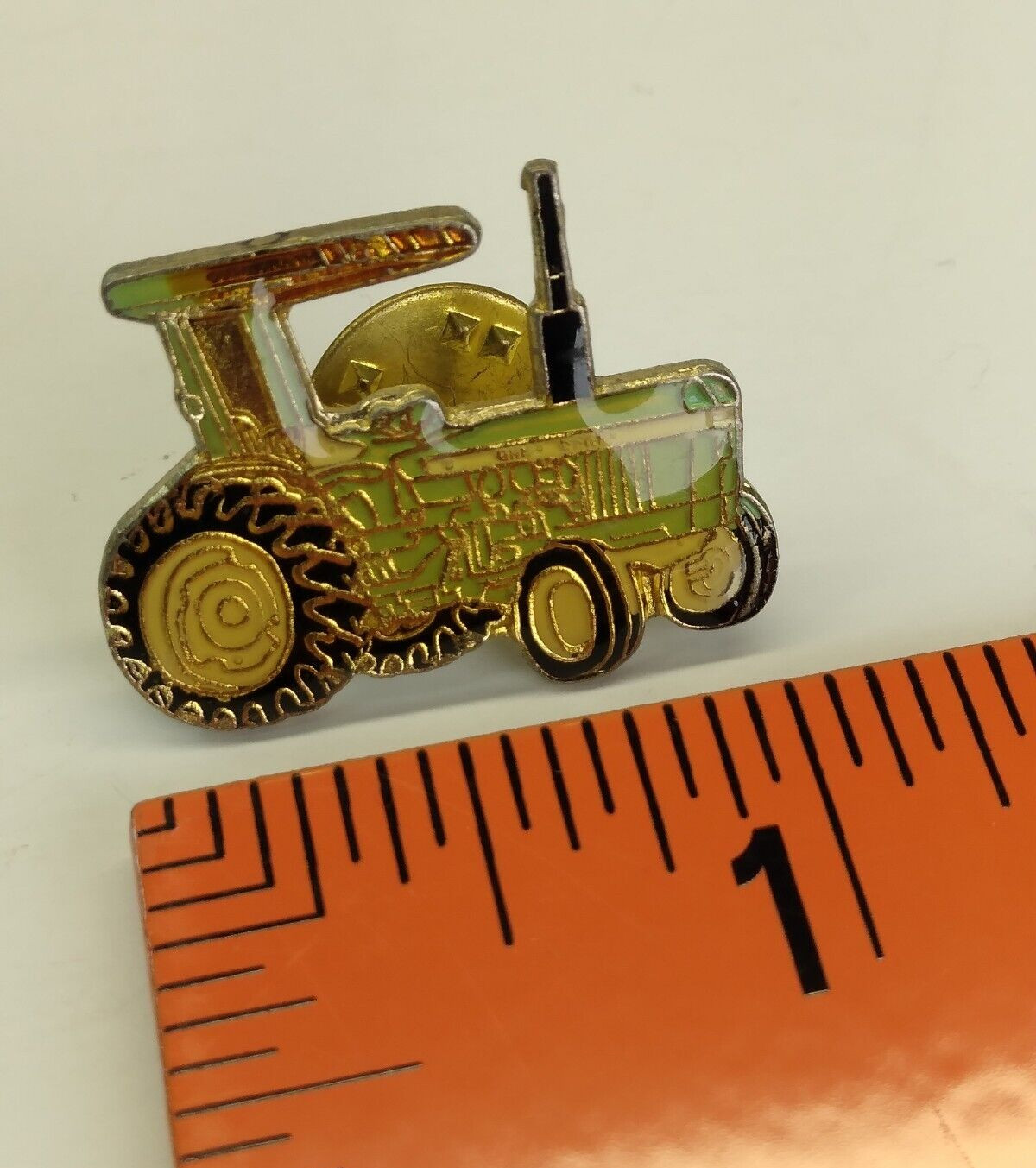 Vintage Green Farming Tractor Metal 1 Inch Lapel Pin Collectible