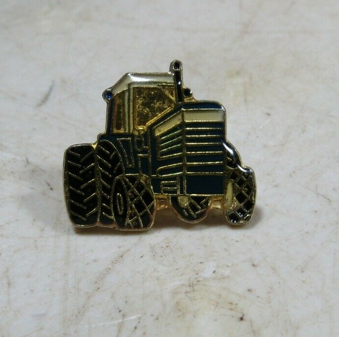 Vintage Farm Tractor Enamel Type Stud Pin Brooch Button