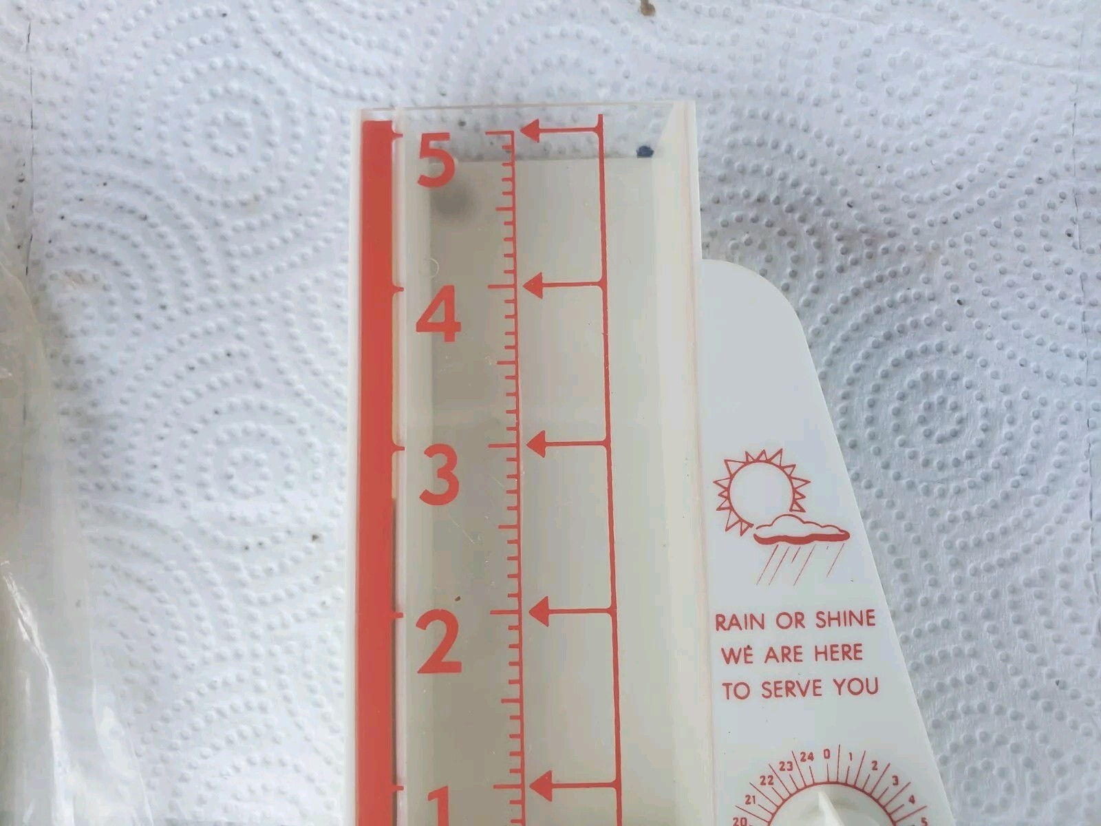 Plastic Rain Guage Waterloo Production Credit Association Allison Iowa Farm Loan