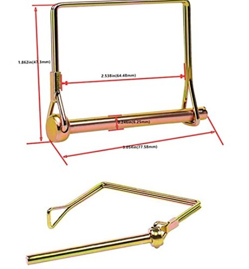 Wire Lock Pin, Trailer Coupler Pin,Hitch pin,1/4 Inch, 10 Pieces, Square, Gold