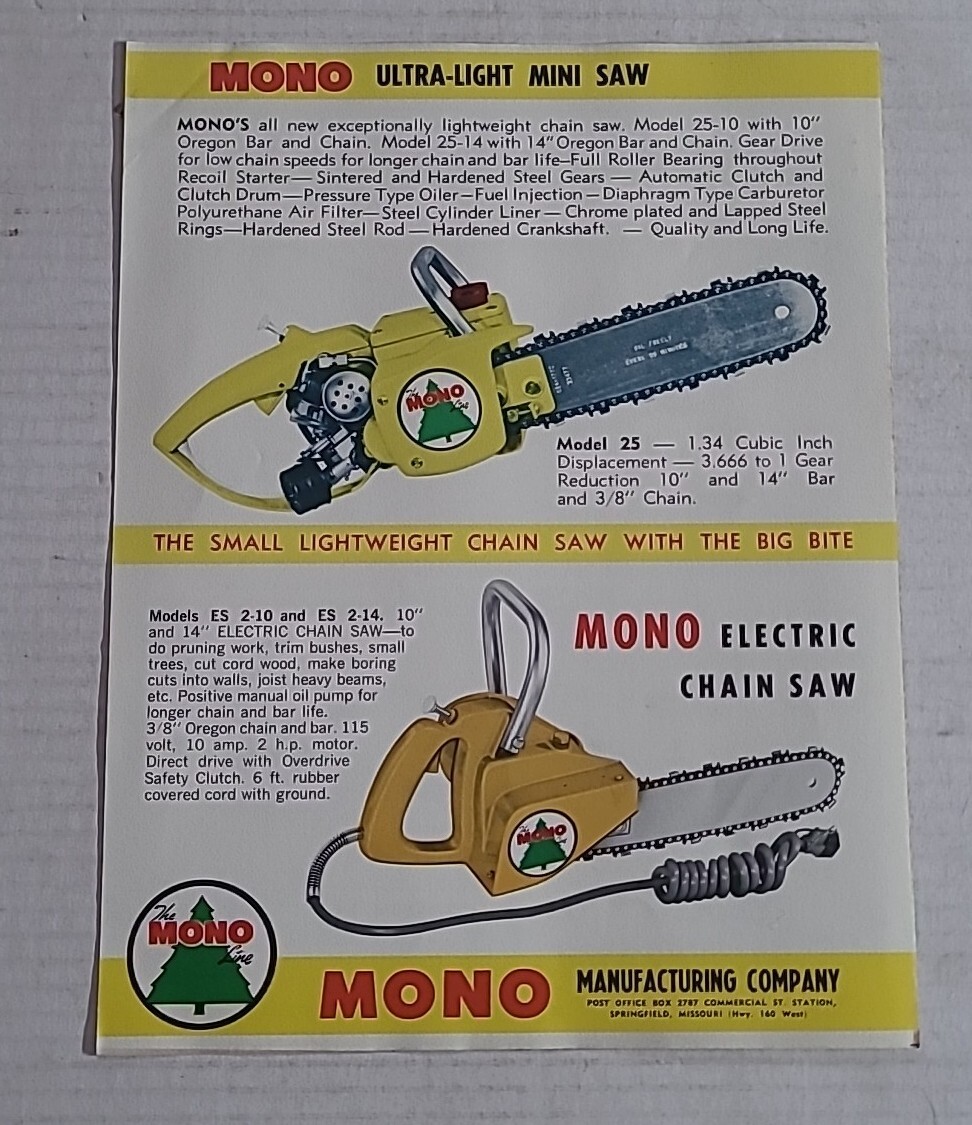 Mono Chain Saw Sales Brochure