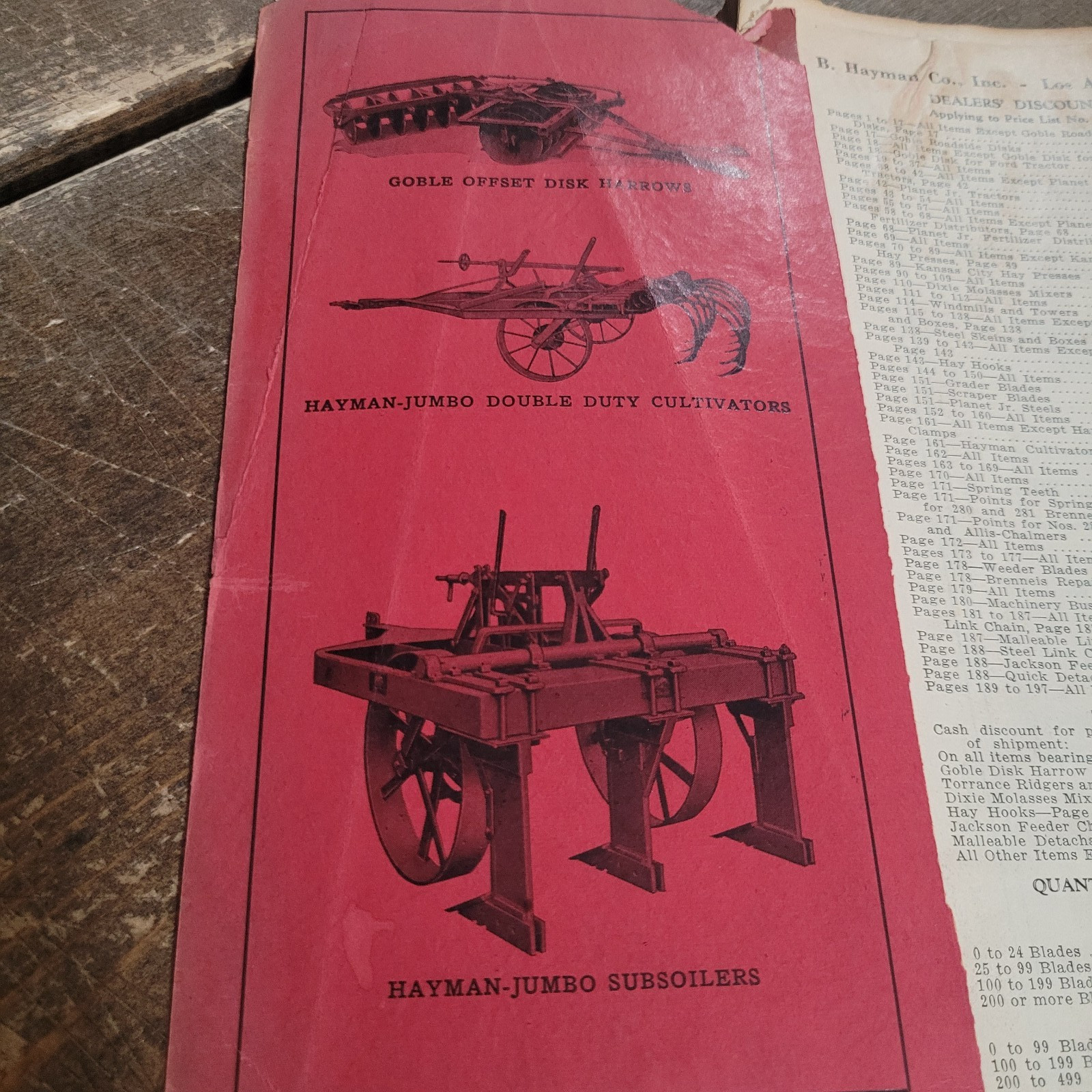 RARE Tractors Parts Price Catalog Agricultural Implements & Tools B. HAYMAN CO.