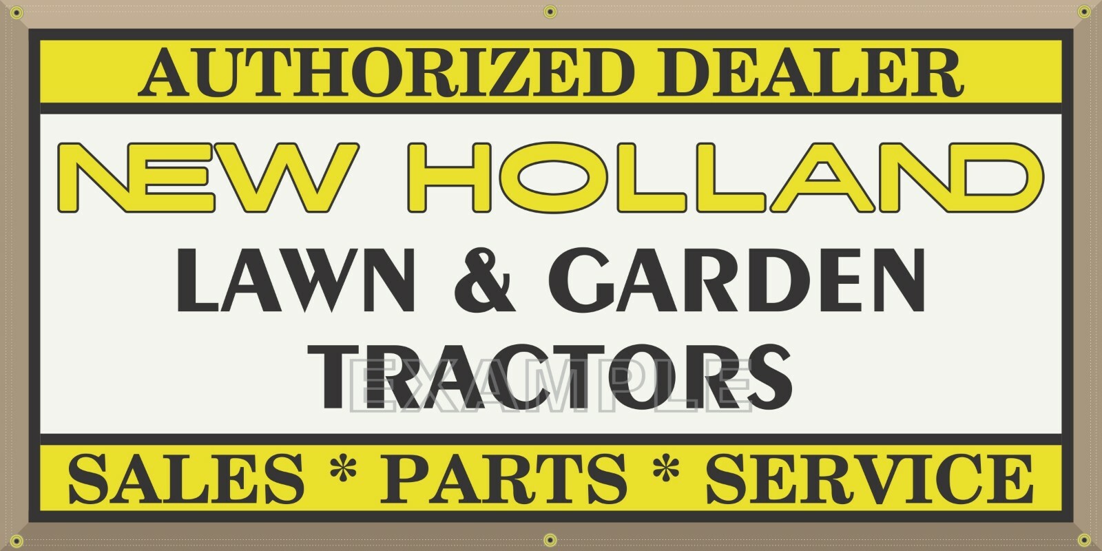NEW HOLLAND LAWN GARDEN EQUIPMENT TRACTOR DEALER VINTAGE SIGN REMAKE BANNER