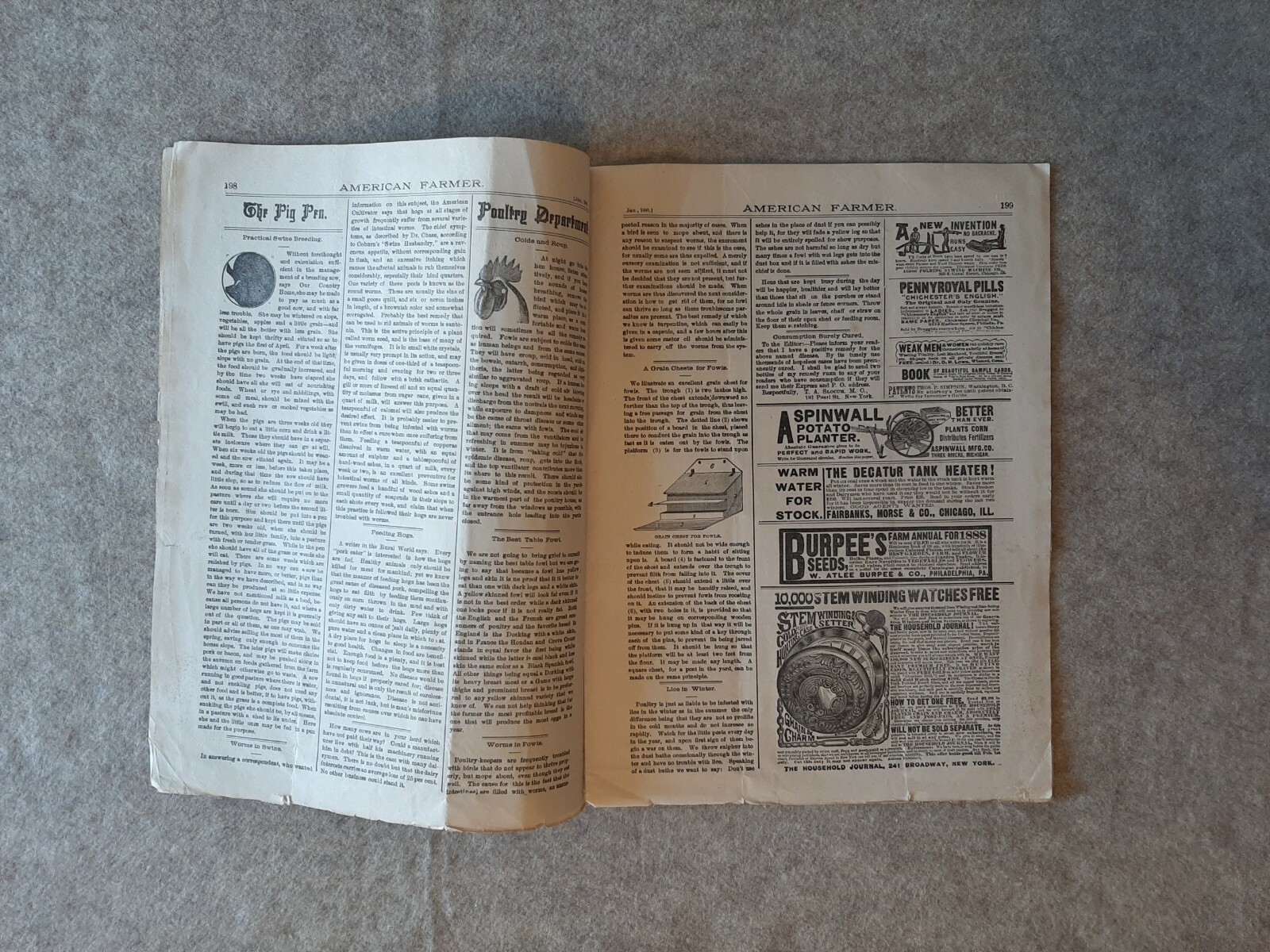 Jan. 1888 AMERICAN FARMER Magazine Fort Wayne Indiana No. 1 Vol. 8 Galloway Bull