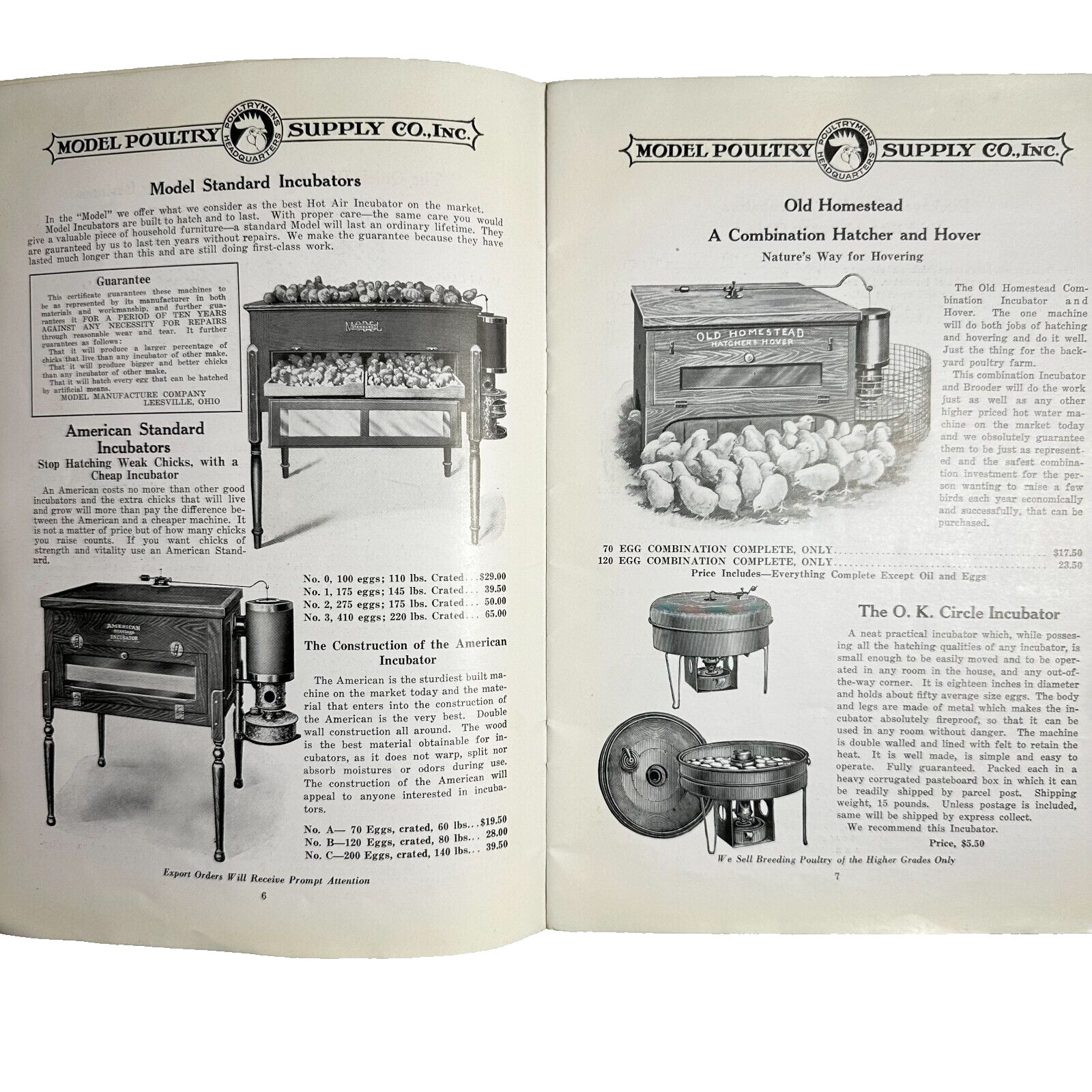 Model Poultry Supply Company Incubators Brooders Poultry Appliances Catalogue