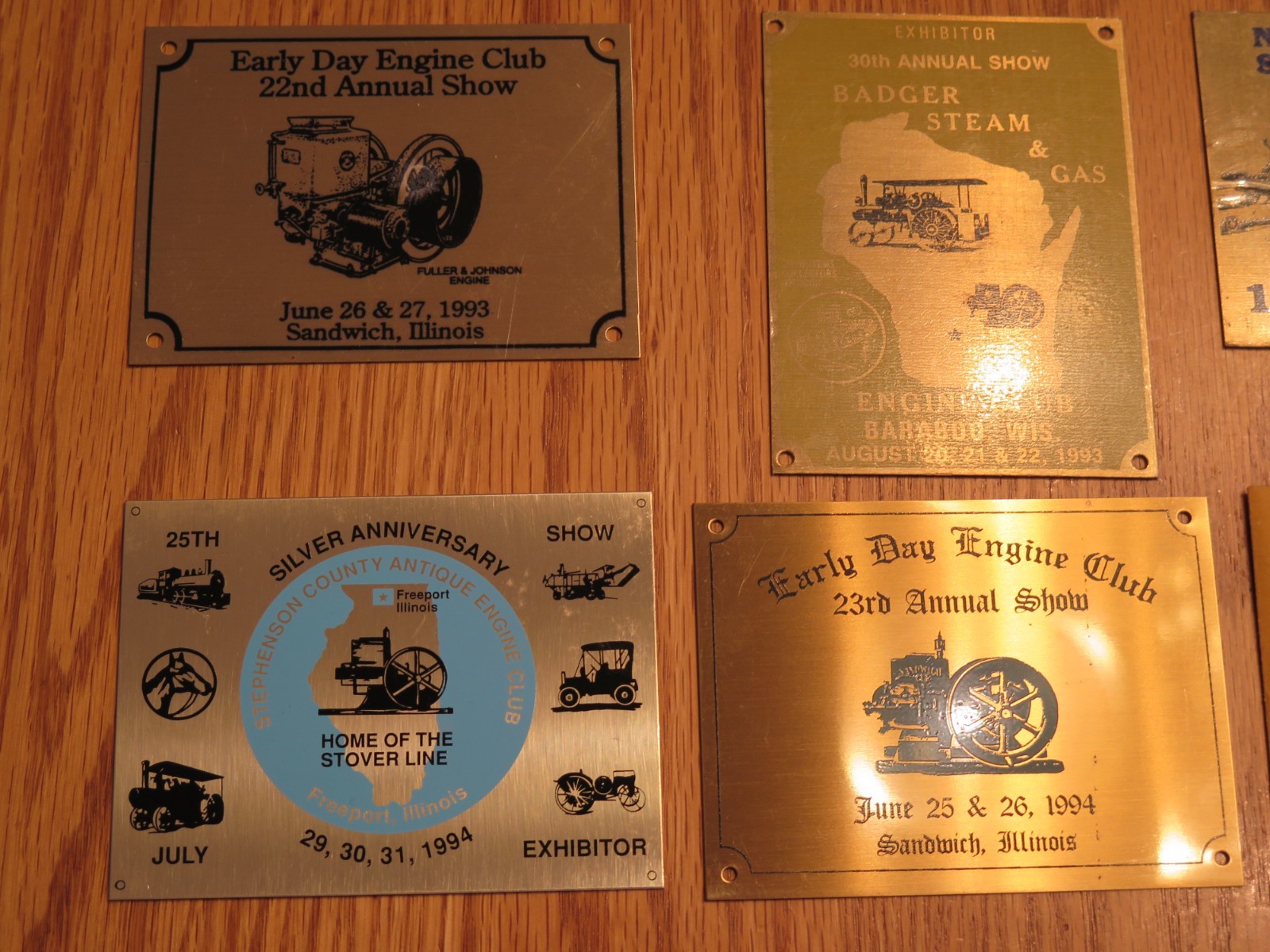 Power & Antique Engine Show Exhibitor Plaque Badge Lot Steam Tractor Show VIDEO