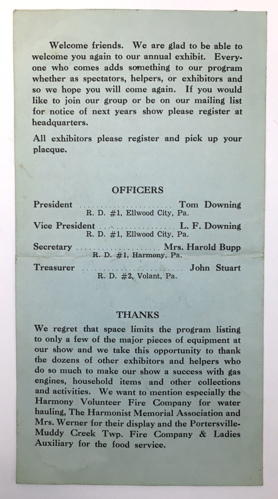 Northwestern PA Steam Engine and Old Equipment Assoc Inc Exhibition 1974 Program