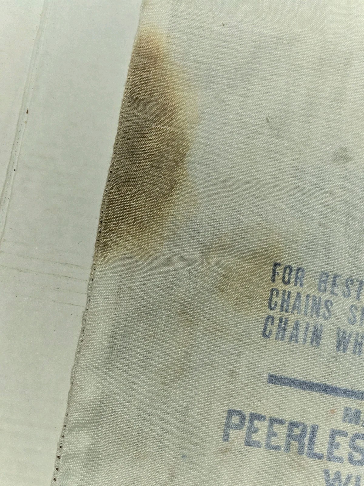Vintage Peerless Chain Co. Tire Tractor Chains Fabric Bag Farm Winona MN
