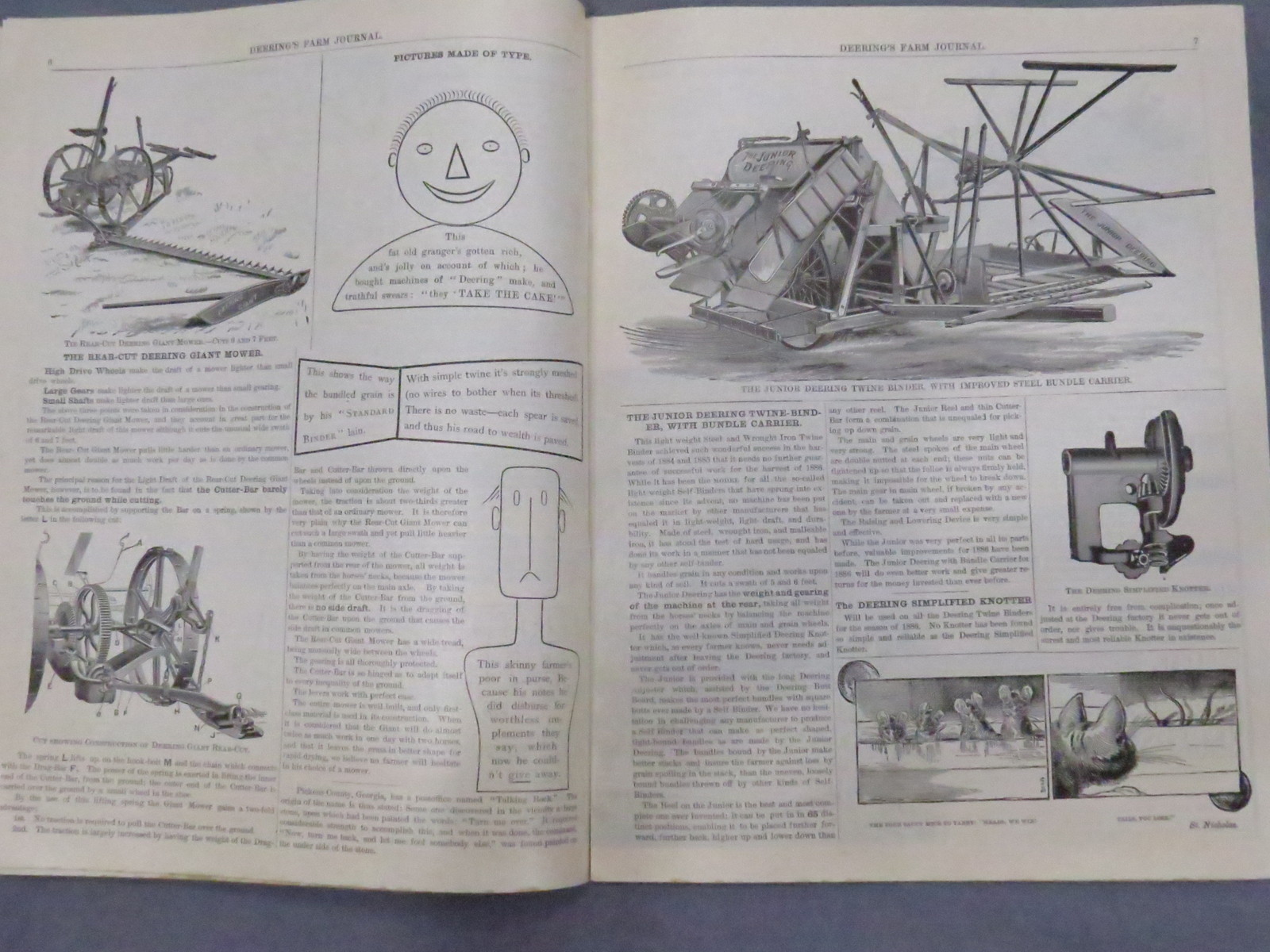 Vintage 1886 DEERING IHC Farm Journal Magazine 16 pages Binder Reaper IH Early!