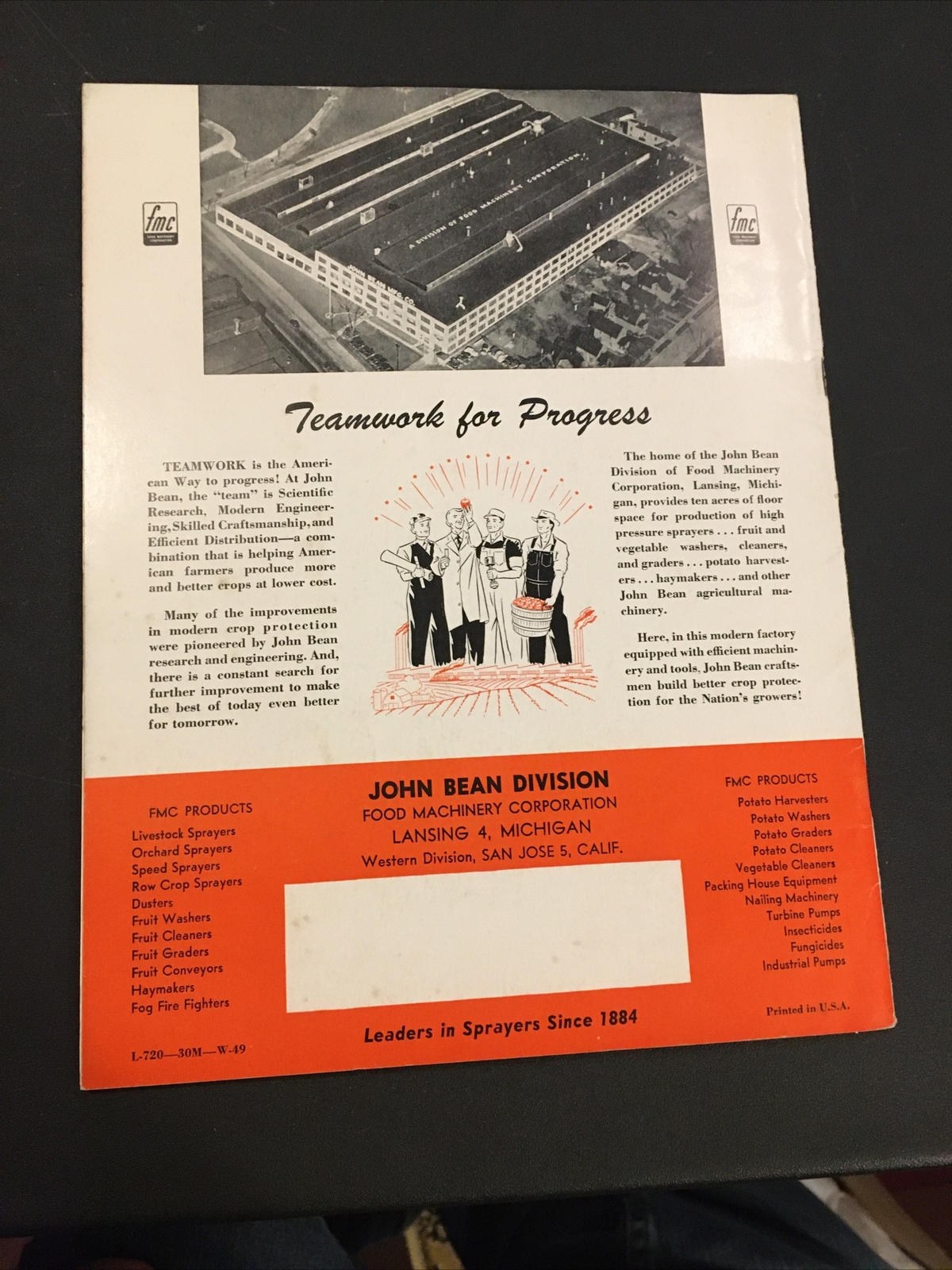 1940s? John Bean Sprayers Catalog Lansing Michigan Very Scarce!!