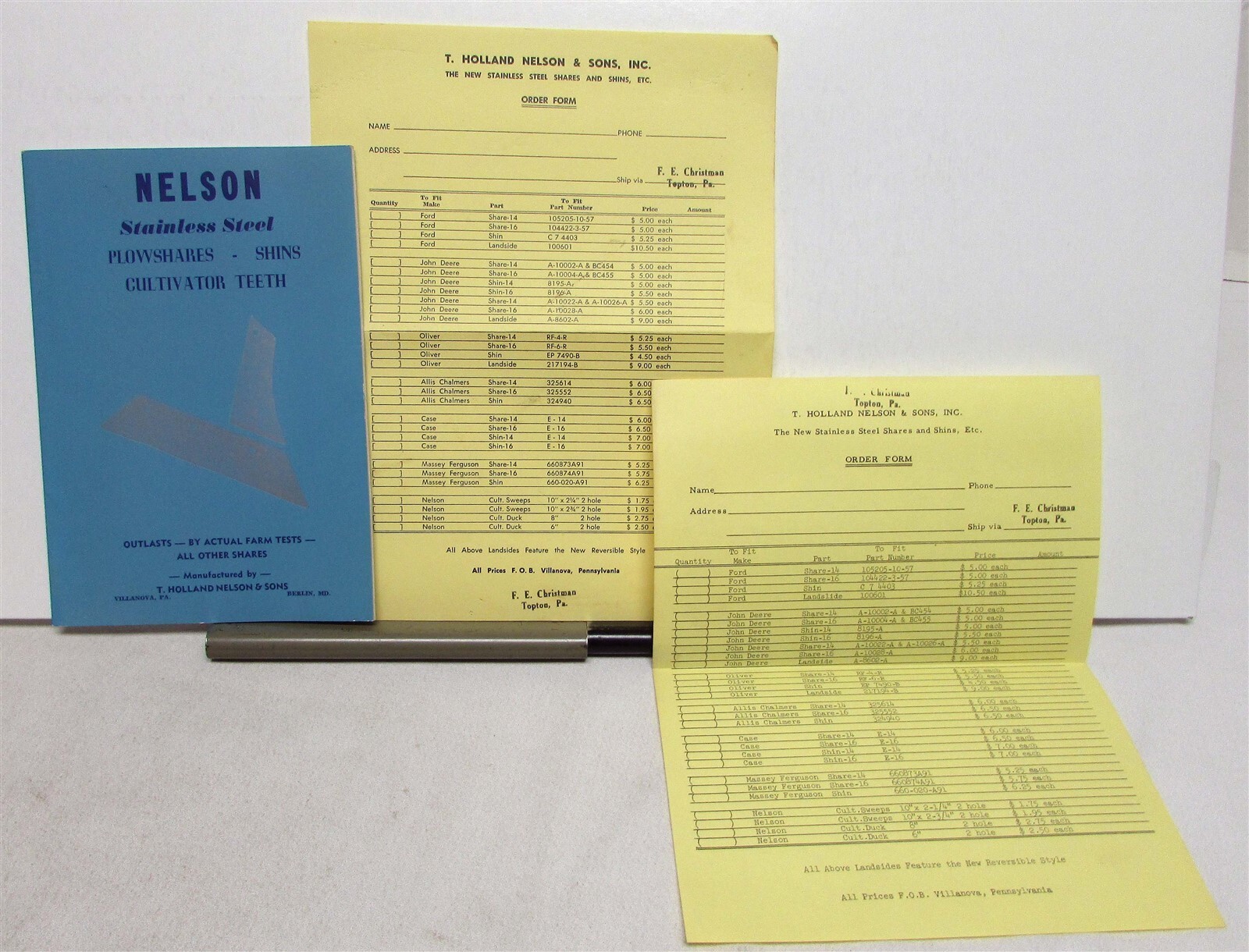 1959 Nelson Stainless Steel Cultivator Teeth Pricing Specs Agricultural Brochure