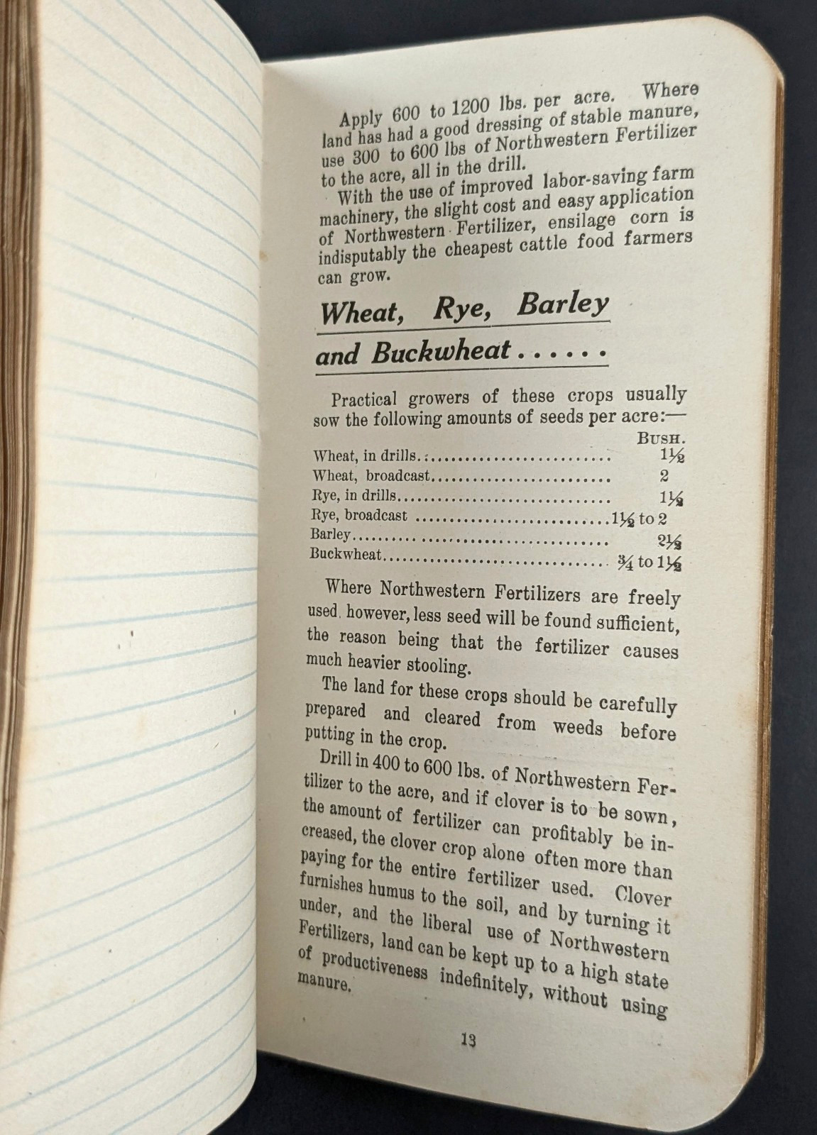 North Western Fertilizing Co Advertising Notebook Animal Bone Fertilizers 1909