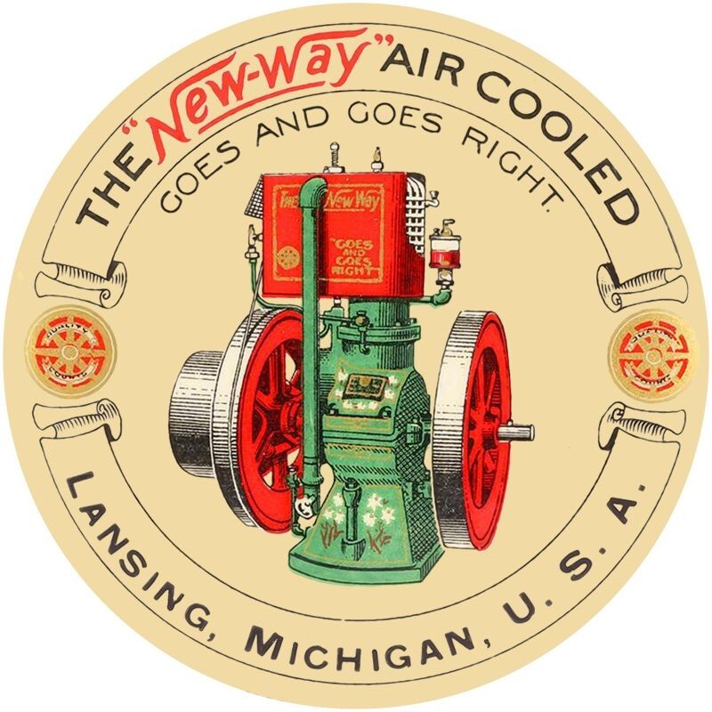 New Way Gas Engine of Lansing, MI NEW Sign: 40&Prime; Dia. Round USA STEEL XXL Size