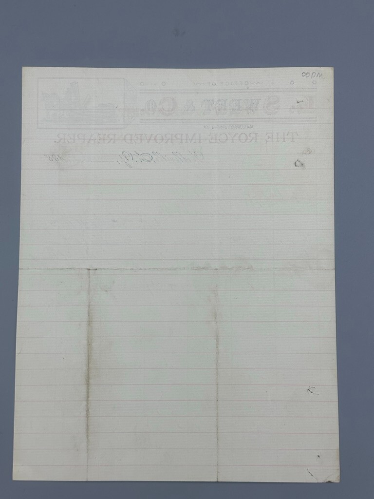 1883 ROYCE REAPER L Sweet Co FARM Advertising WELLSVILLE NY Antique Letterhead