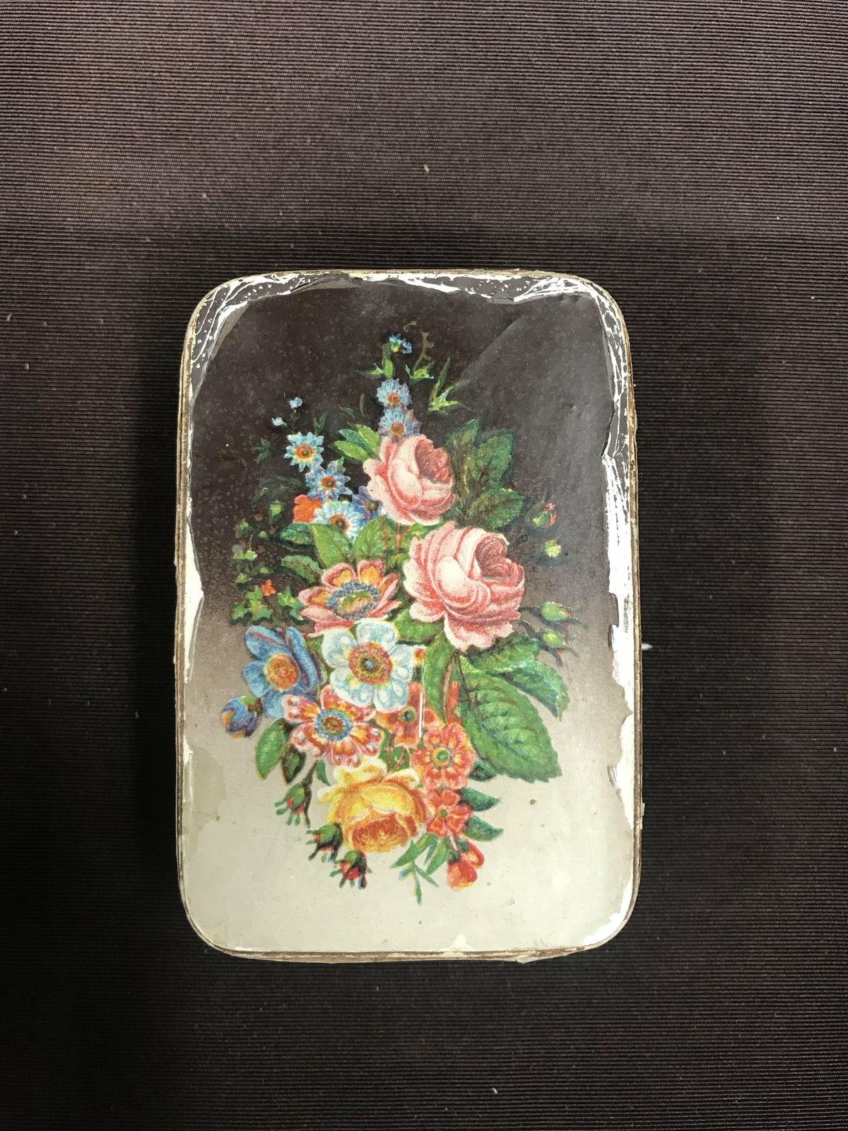 Old Vintage Beautiful Flower Cardboard Package