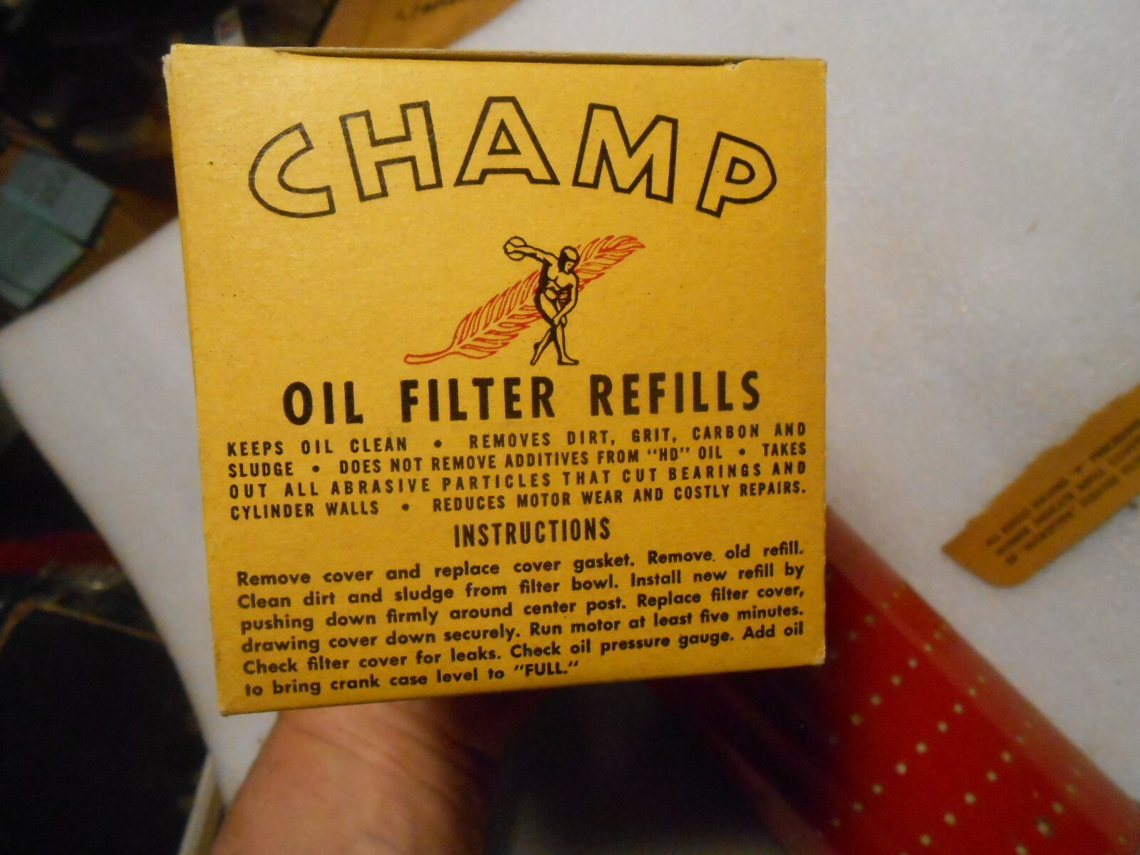 Vintage Champion International Harvester Oil Filter Refill in Original Box