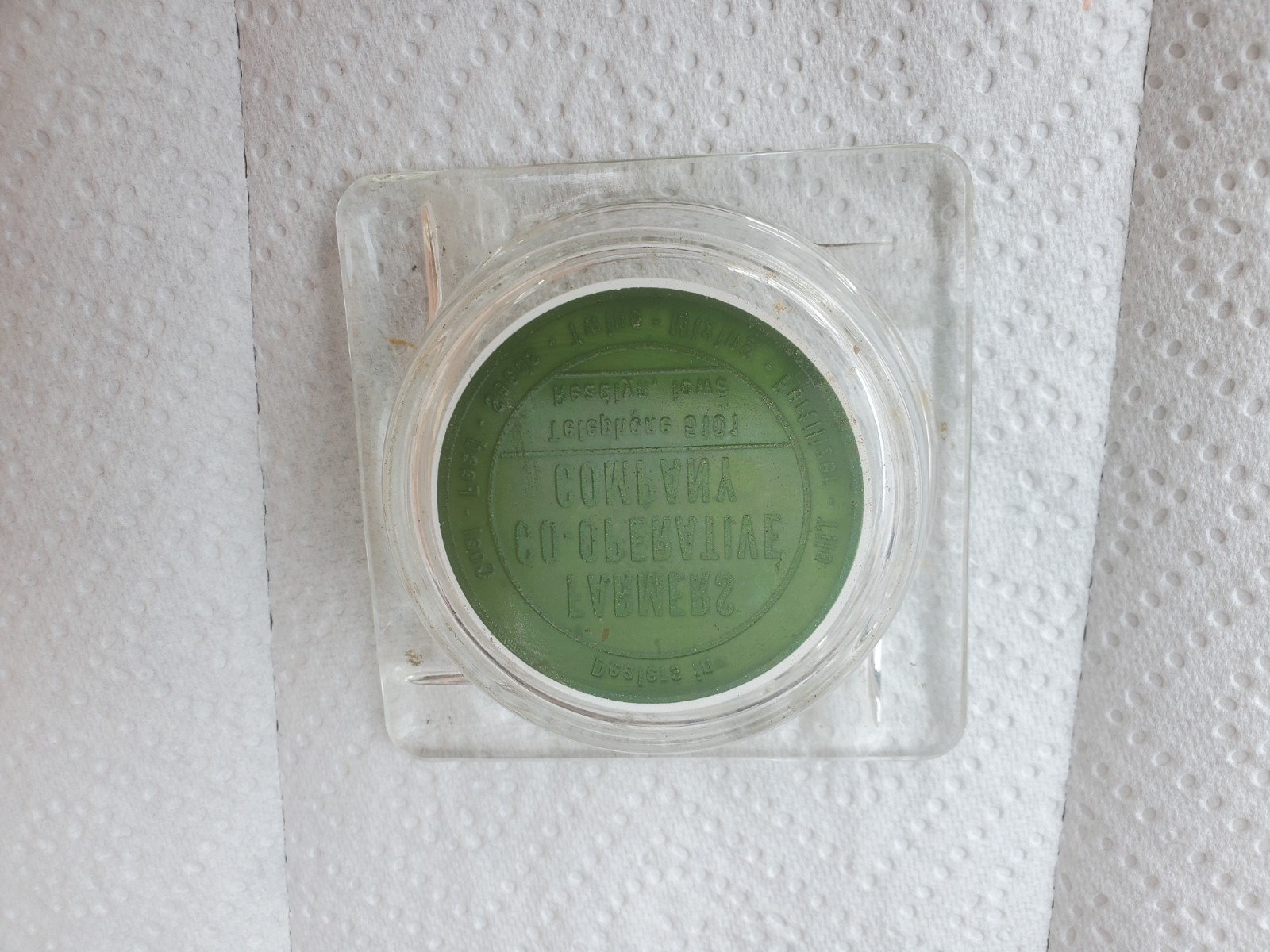 Glass Ashtray Farmers Cooperative Readlyn Iowa Coal Feed Seed Twine Mixing Tile
