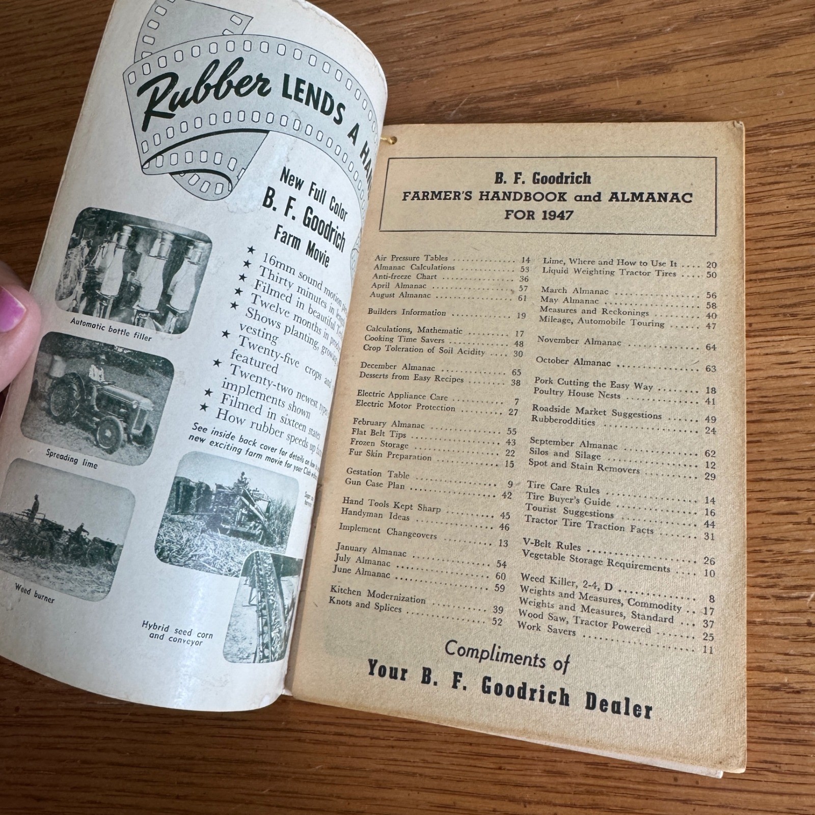 1947 BF Goodrich Farmers Handbook and Almanac Vintage Agriculture Advertising
