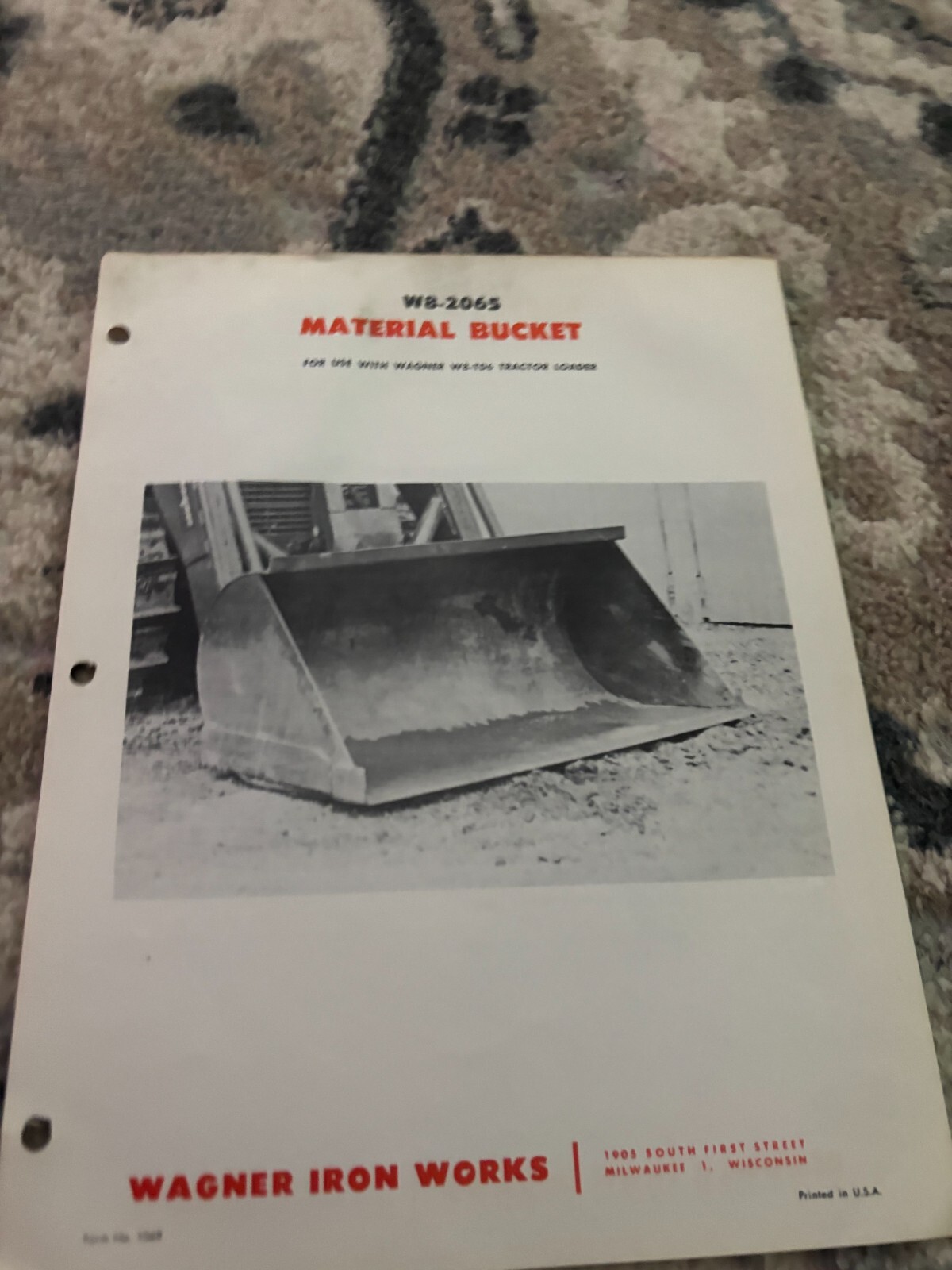 Wagner W8-2065 Material Bucket Brochure FCCA25