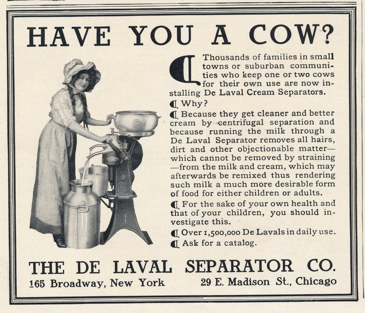 Magazine Ad – 1912 – De Laval Cream Separator – New York – (#3)