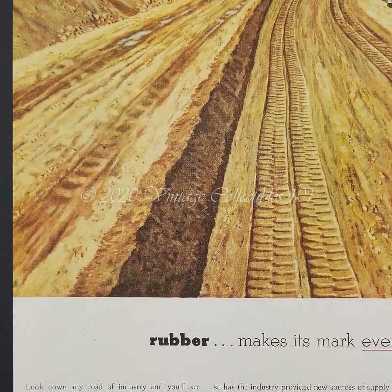 1952 Dow Chemical Rubber Farming Industry Tractor Tires photo art decor print ad