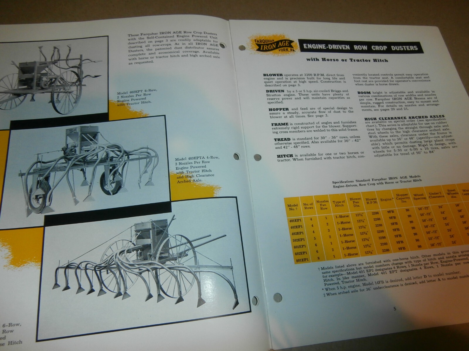 Vintage Farquhar York PA Manure Spreaders & Dusters Farm Brochures Manual