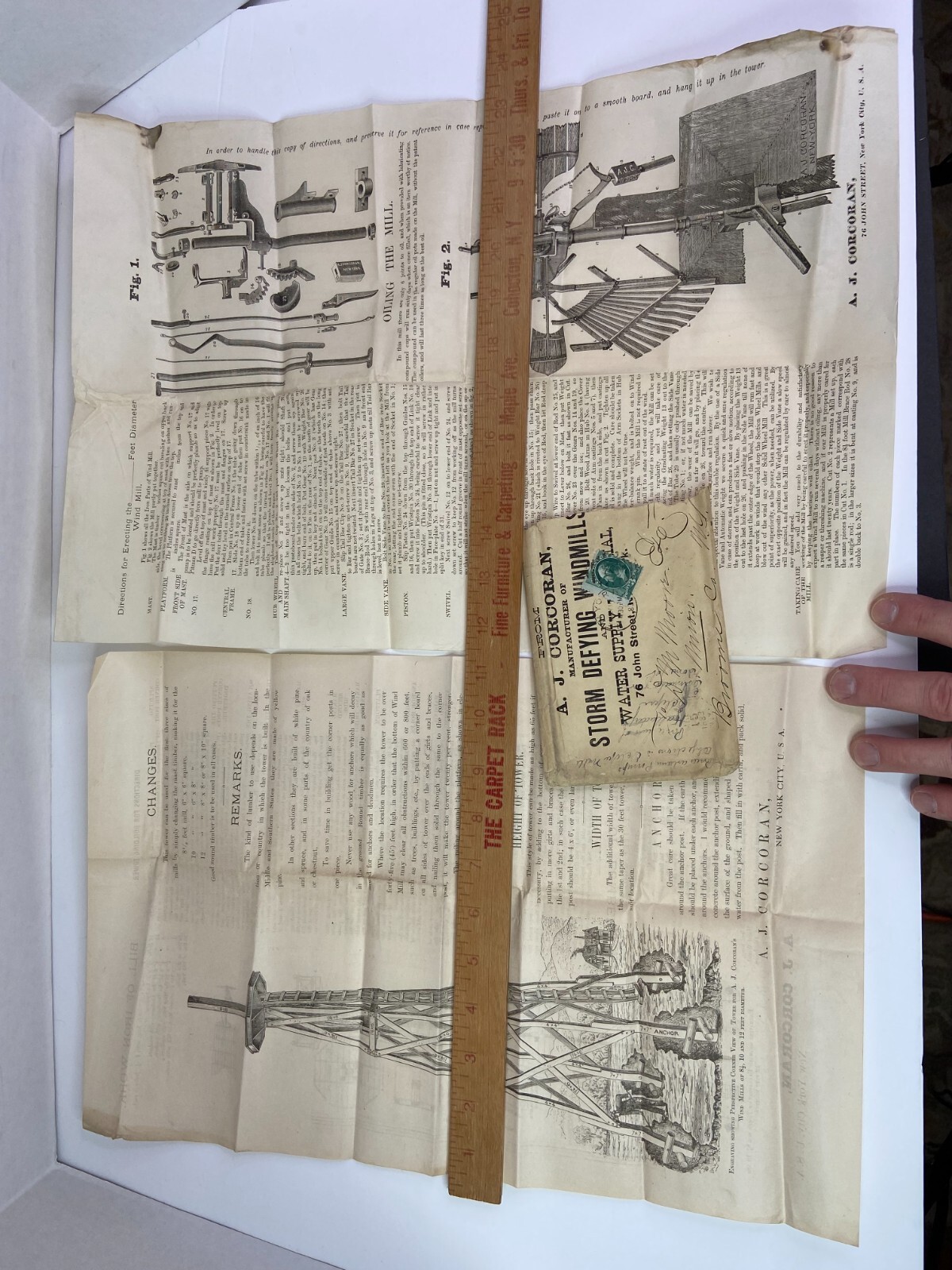 RARE ARCHIVE Letters EPHEMERA Billheads etc – Andrew Corcoran Wind Mills NY 1883