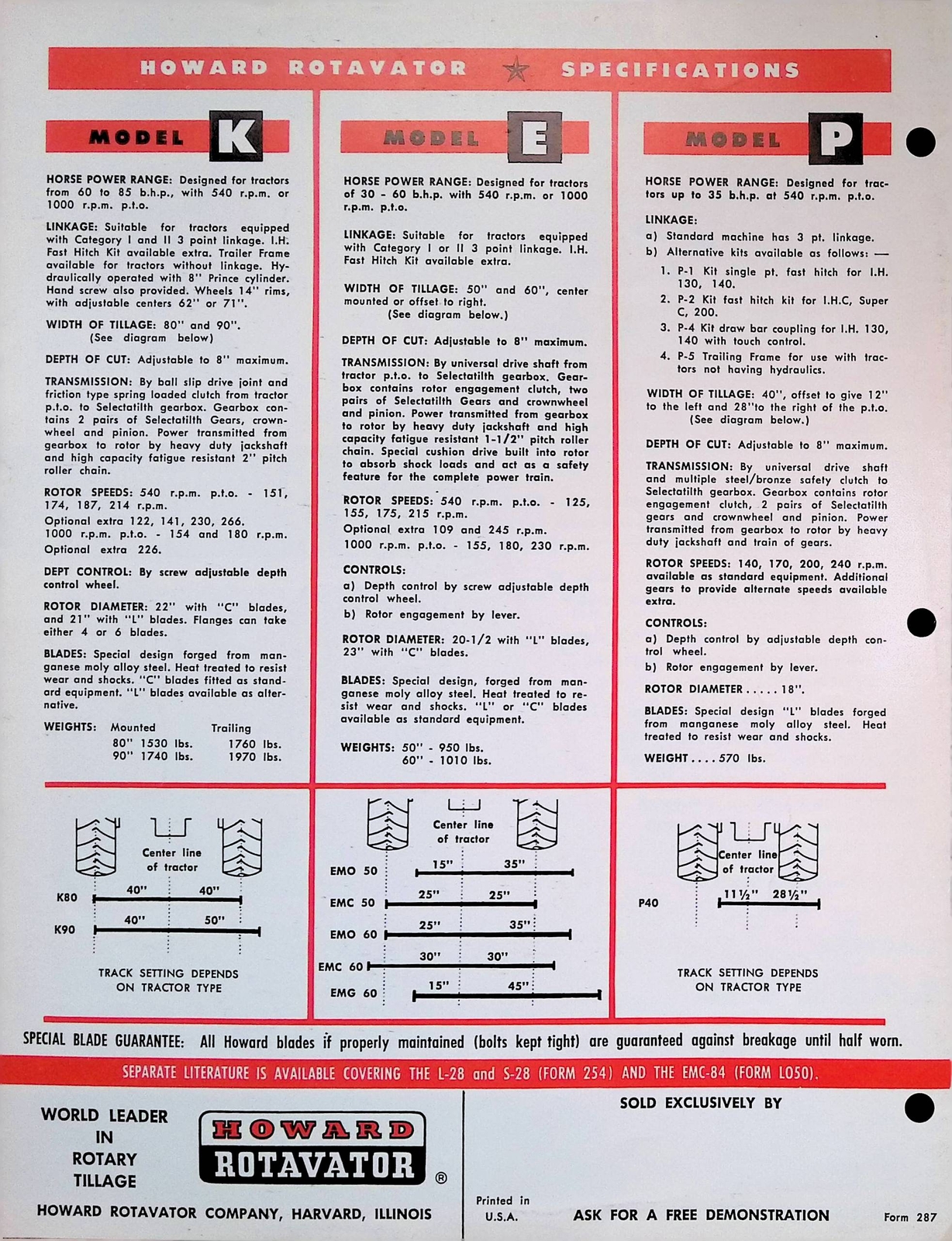 Vintage Farm Brochure Howard Rotavator The Only Complete Line of 12 Models