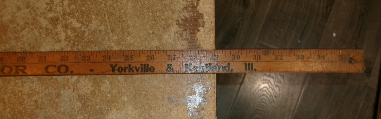 vintage farmers elevator co. yorkville/kentland il. 36&Prime; wood yardstick good used