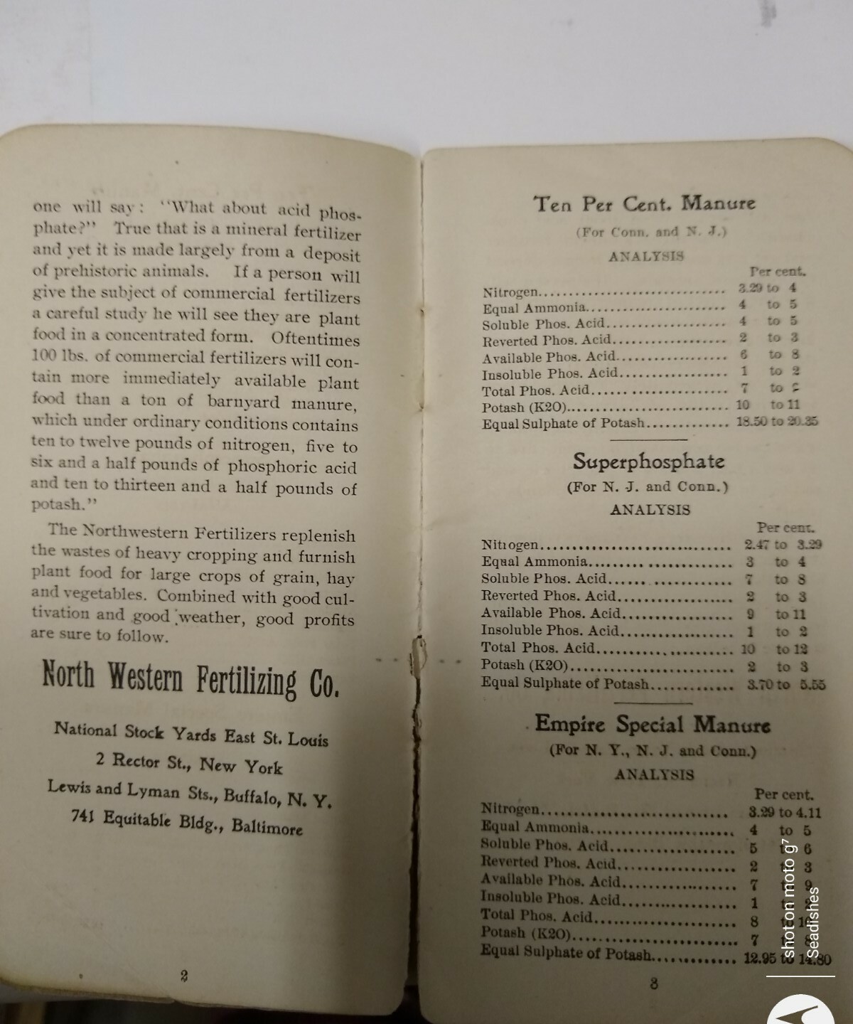 1909-1910 North Western Fertilizing Co Animal Bone Fertilizer Booklet St Louis