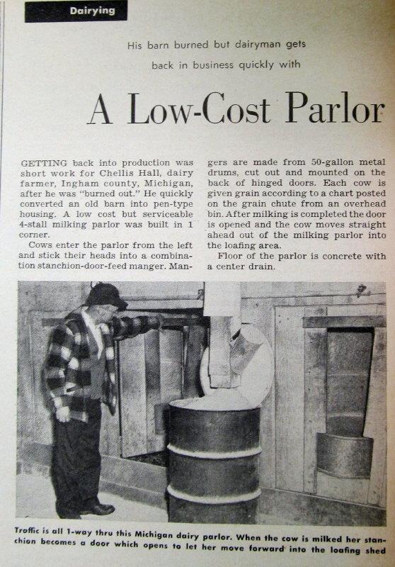 Orig 1952 Dairy Farmer Article Features Chellis Hall, Ingraham County Michigan