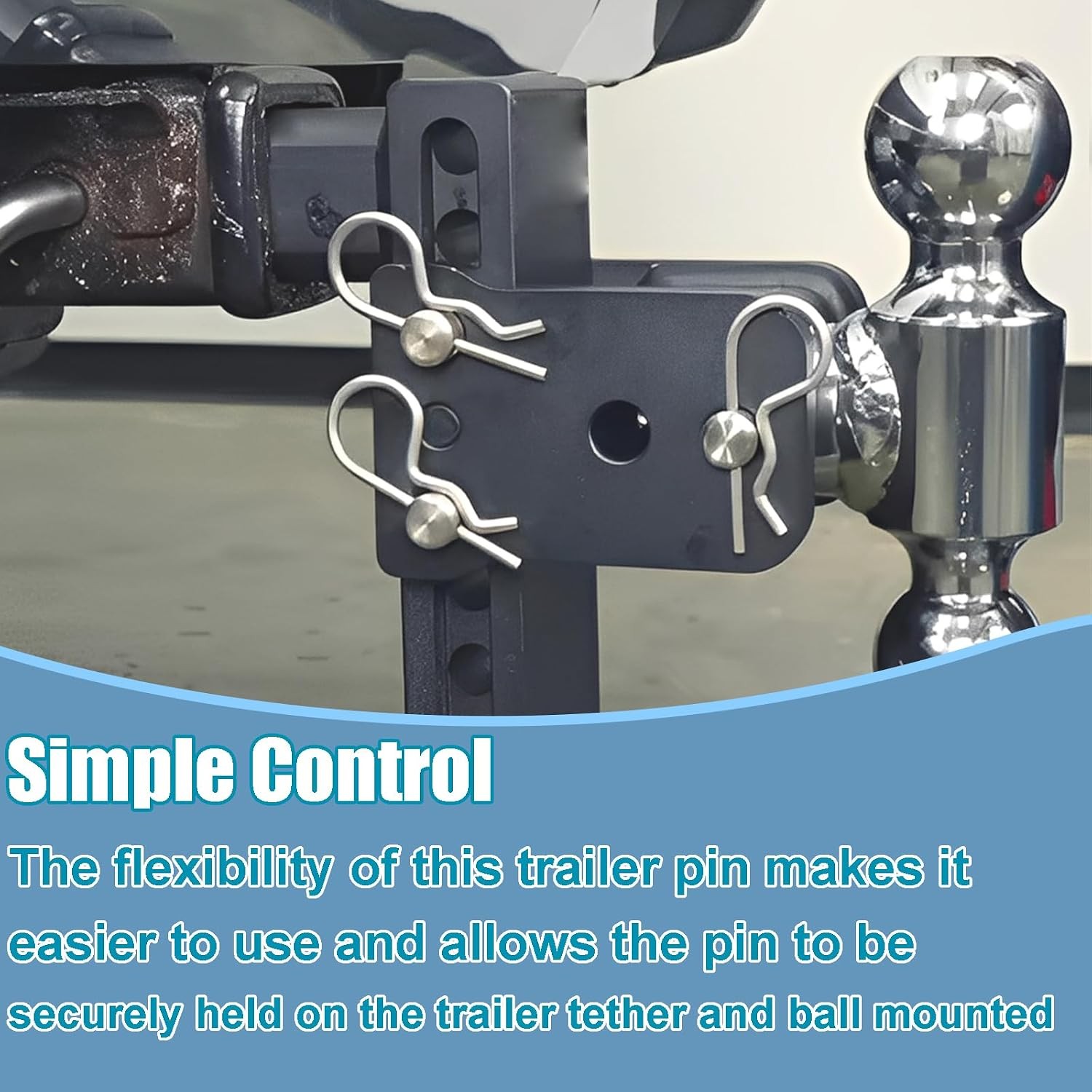 Stainless Steel Trailer Hitch Pin and Clip Set 3 Piece B W 2 & 2.5 Inch