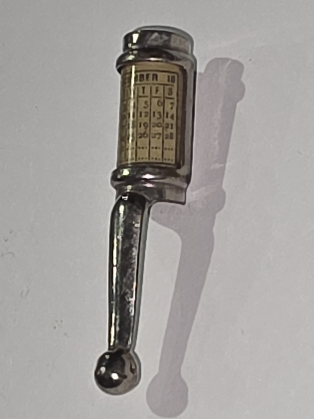 Vintage Pencil Clip, Stamped July 27, 1914 w/December 1918 Paper Calendar