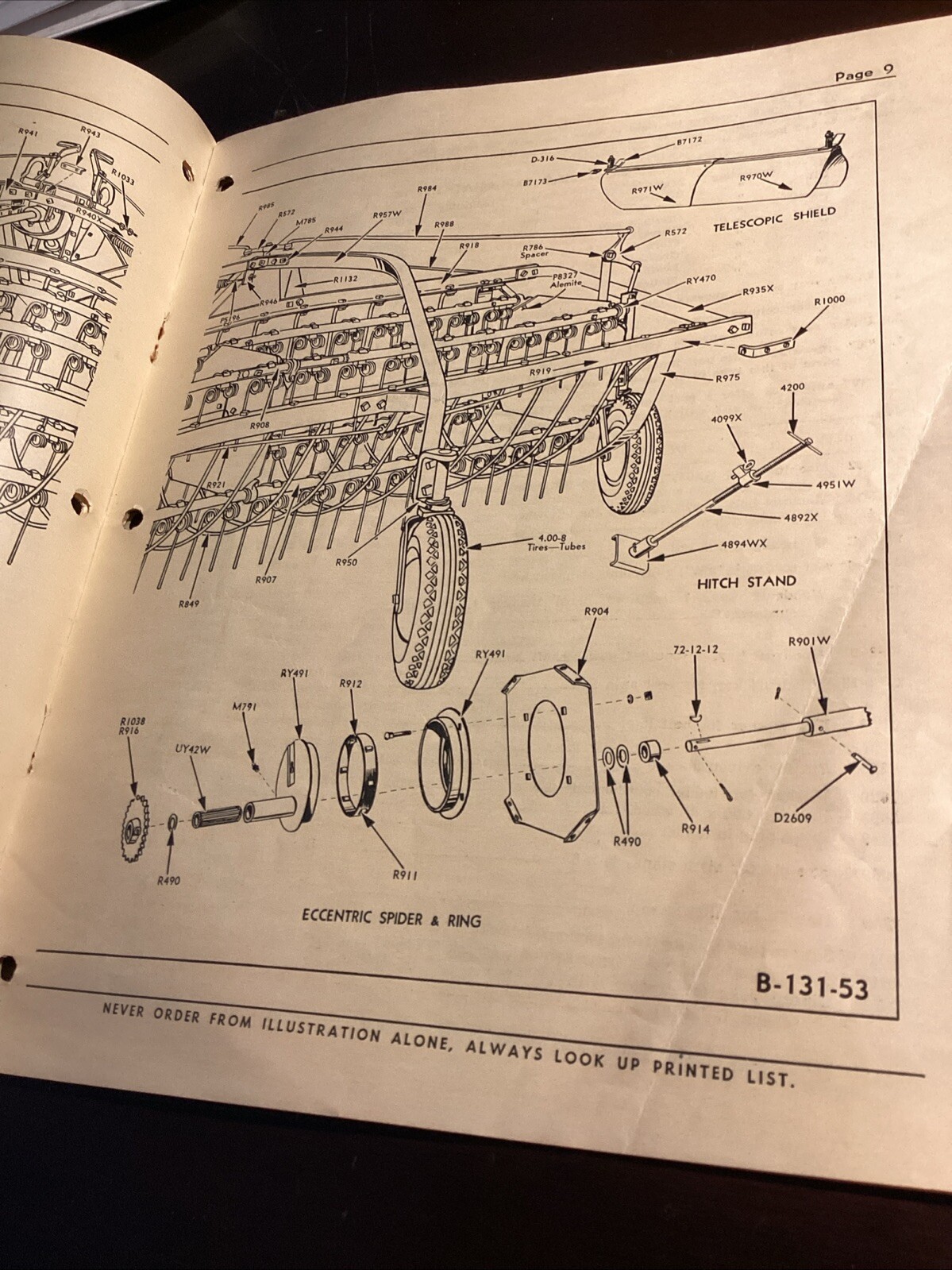 cockshutt farm Equipment side delivery rake parts list Vintage Illustrations