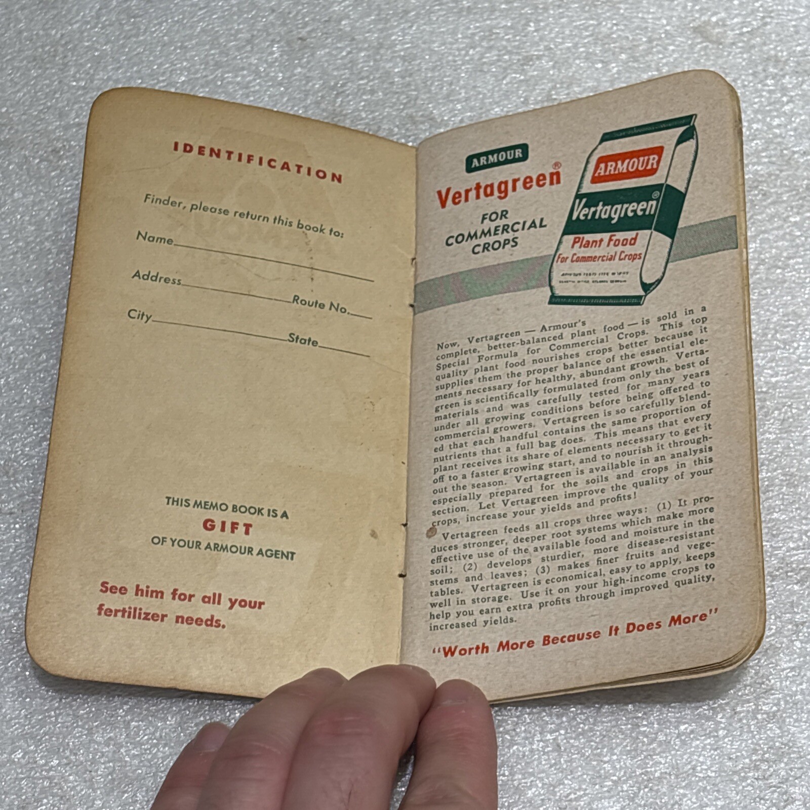 Armour Fertilizers Pocket Memo Book 1960/61 Calendar Nice Cover Unused