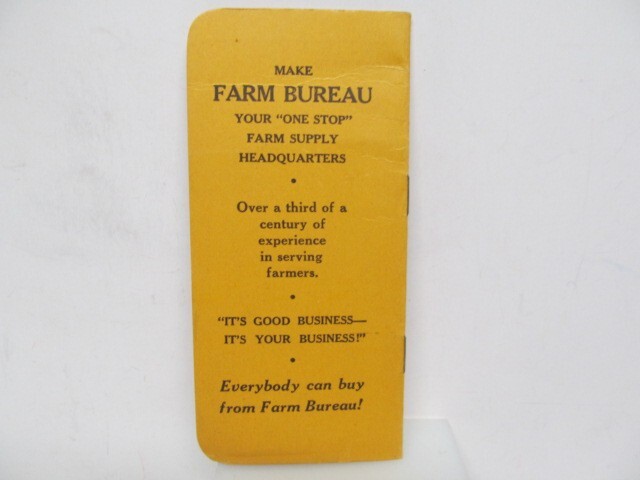 Vintage -1957-58 WOOD COUNTY FARM BUREAU Bowling Green, OH NOTE BOOK