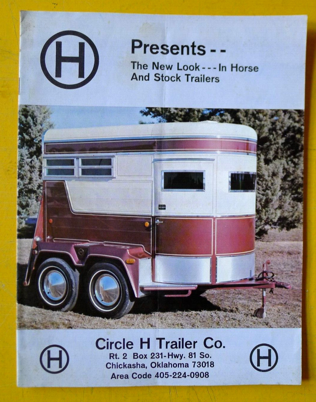 1960s-1970s Vintage CIRCLE H TRAILER Horse & Livestock Trailer Sales BROCHURE