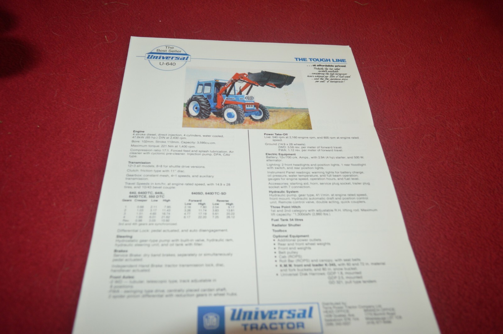 UTB Universal U-640 Tractor Dealer&rsquo;s Brochure FCCA