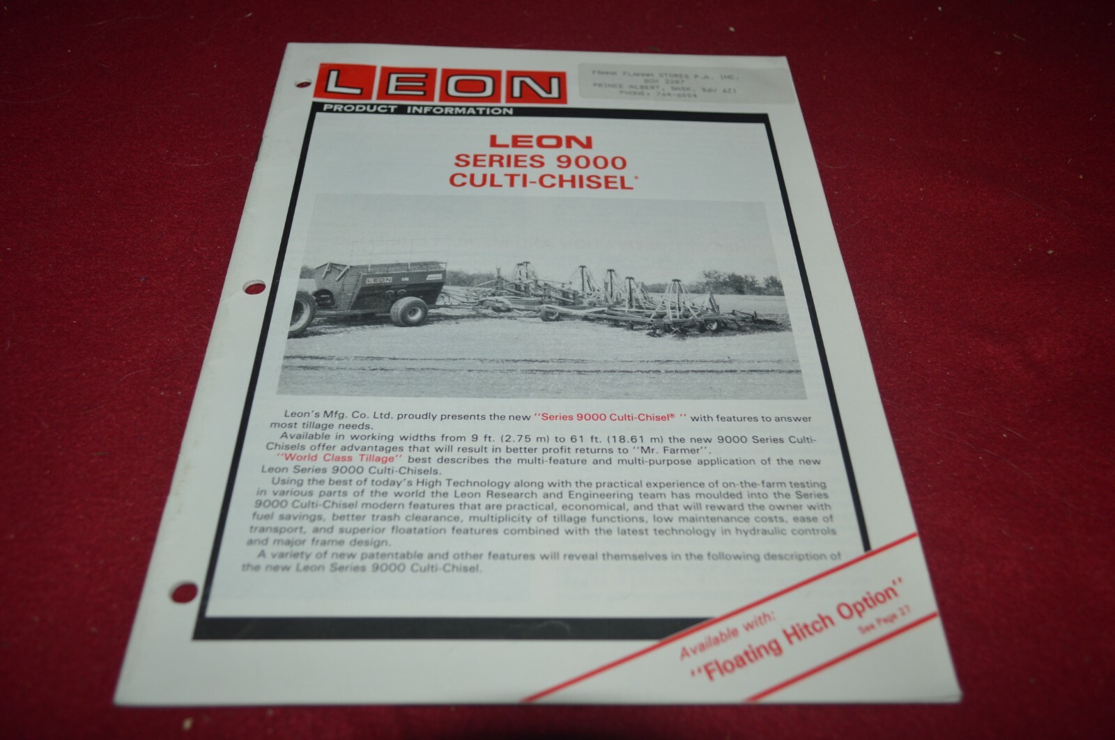 Leon 9000 Series Culti Chisel Brochure FCCA