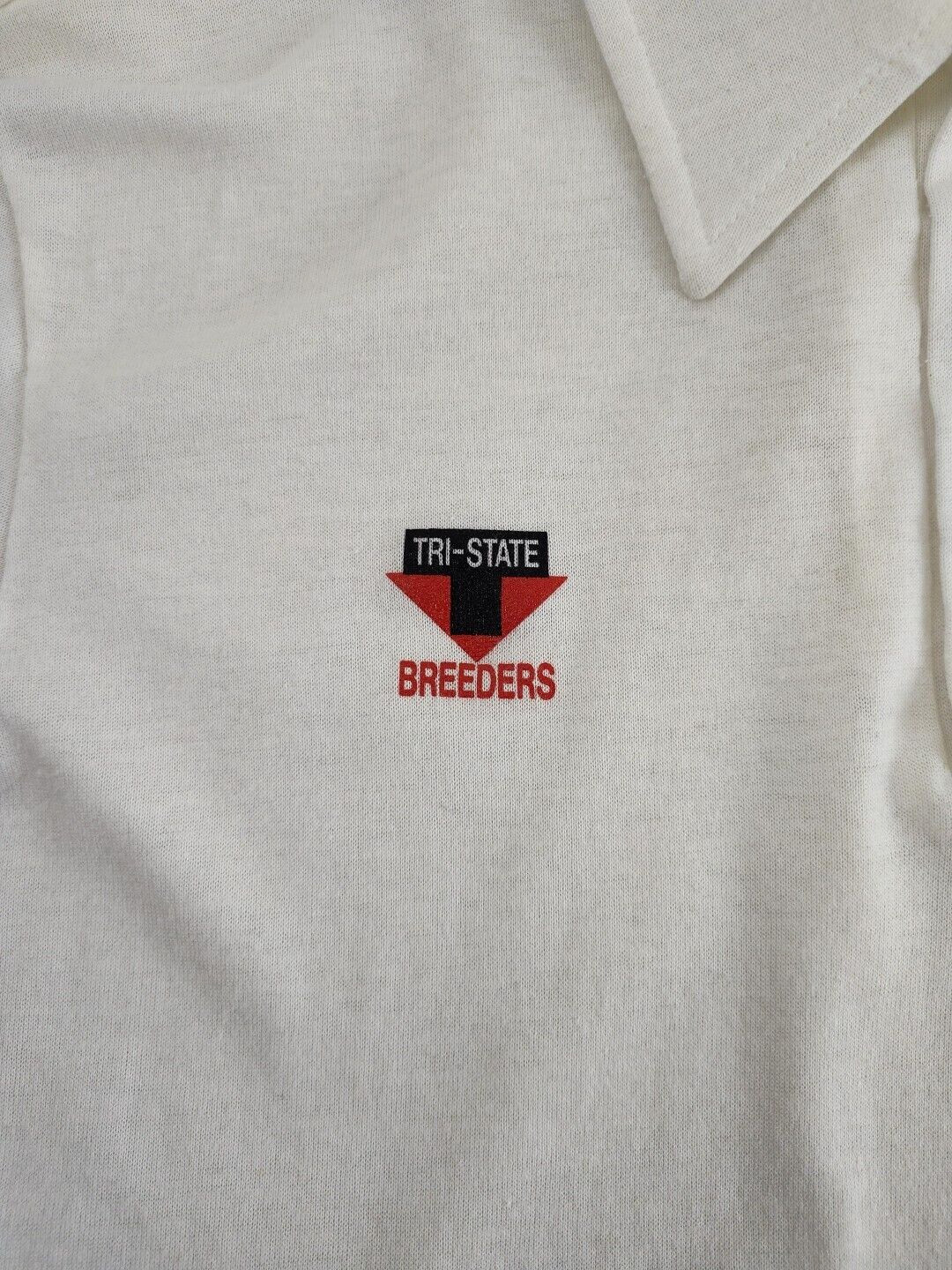 Vintage Tri-State Breeders White Polo Shirt Size L USA