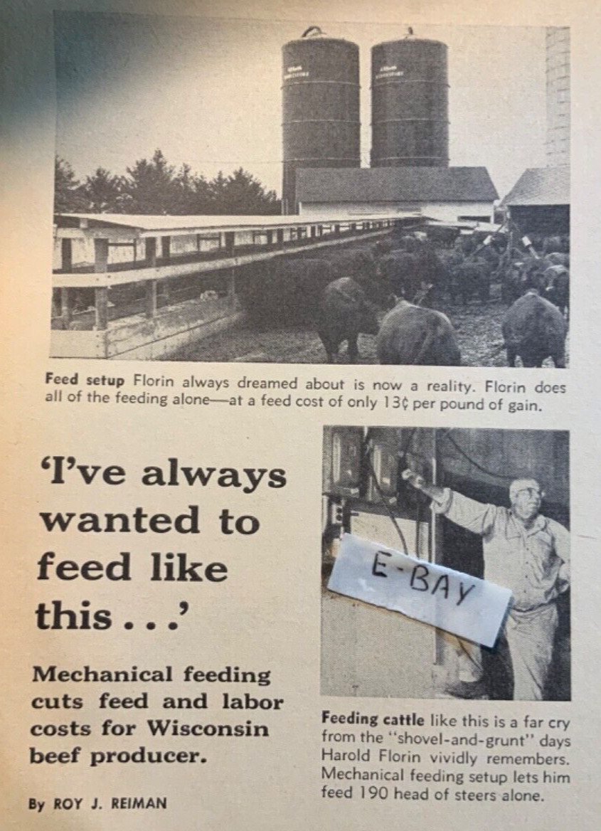 1965 Magazine Article. Harold Florin. Rock County, Wisconsin. Cattleman