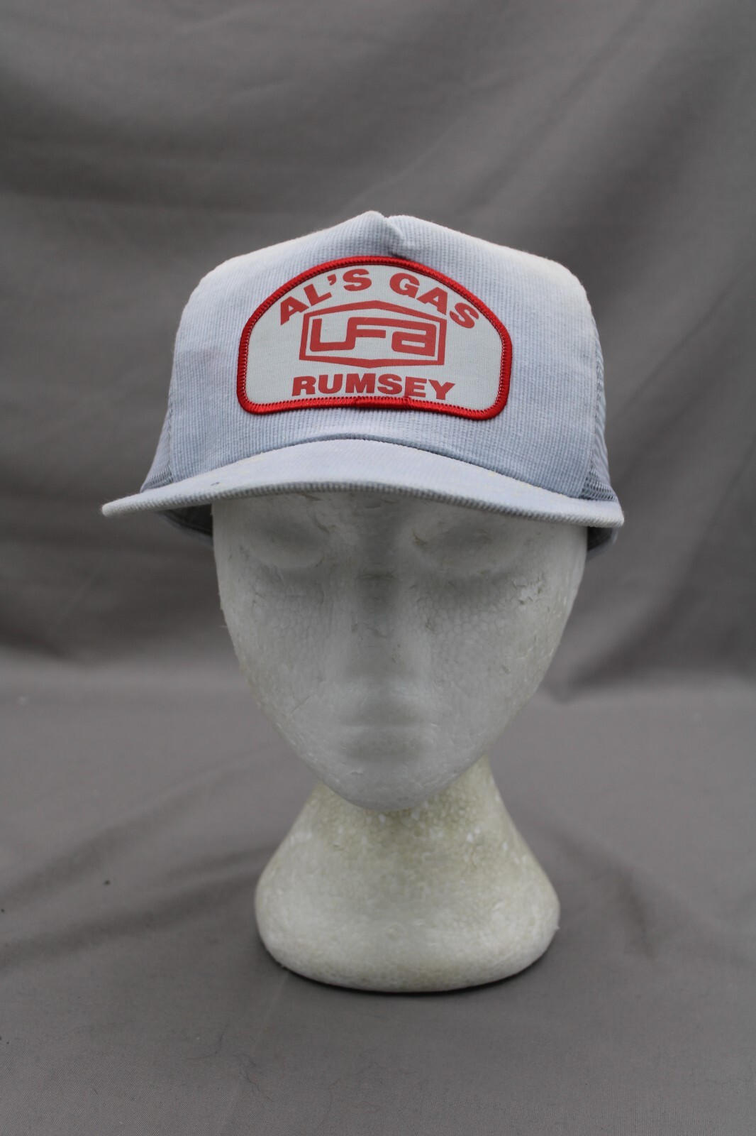 Vintage Patched Corduroy Hat – Al&rsquo;s Gas Rumsey – Adult Snapback