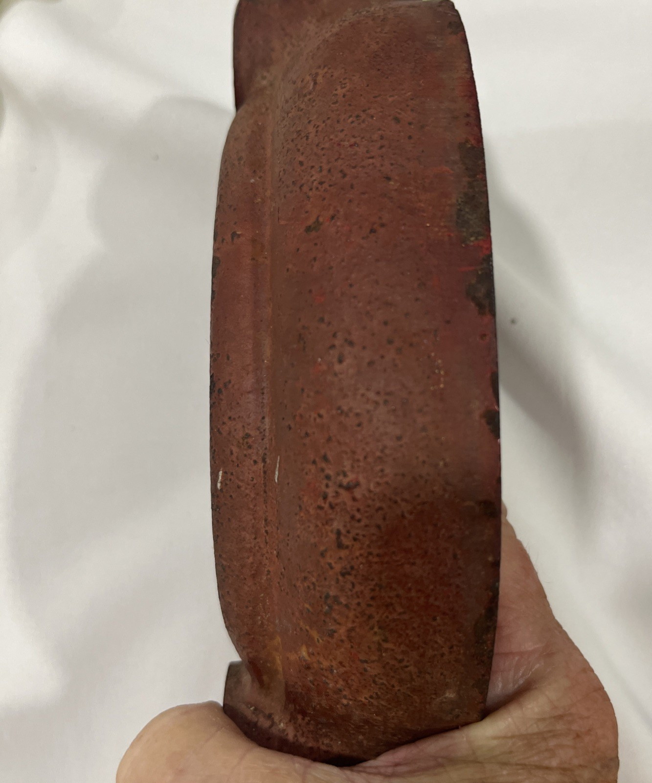 Antique Cast Iron Red Cap Cover-Fire Dept. Viking