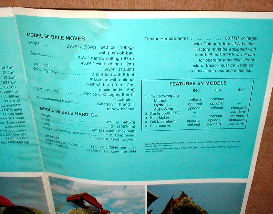 Sperry New Holland Round Baling Systems 1979 Full Color 12 Page Dealer Brochure
