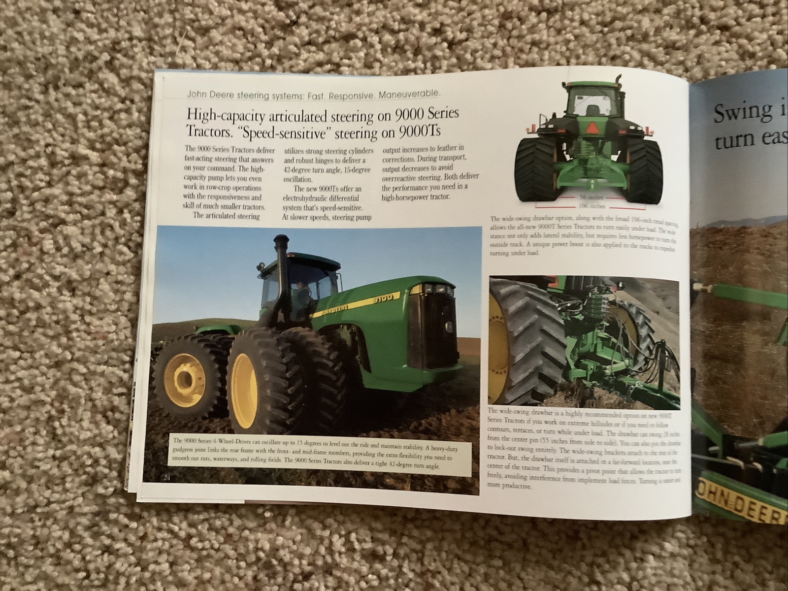 John Deere 9000/9000T SERIES TRACTORS 36 PAGES Sales Brochure 1999