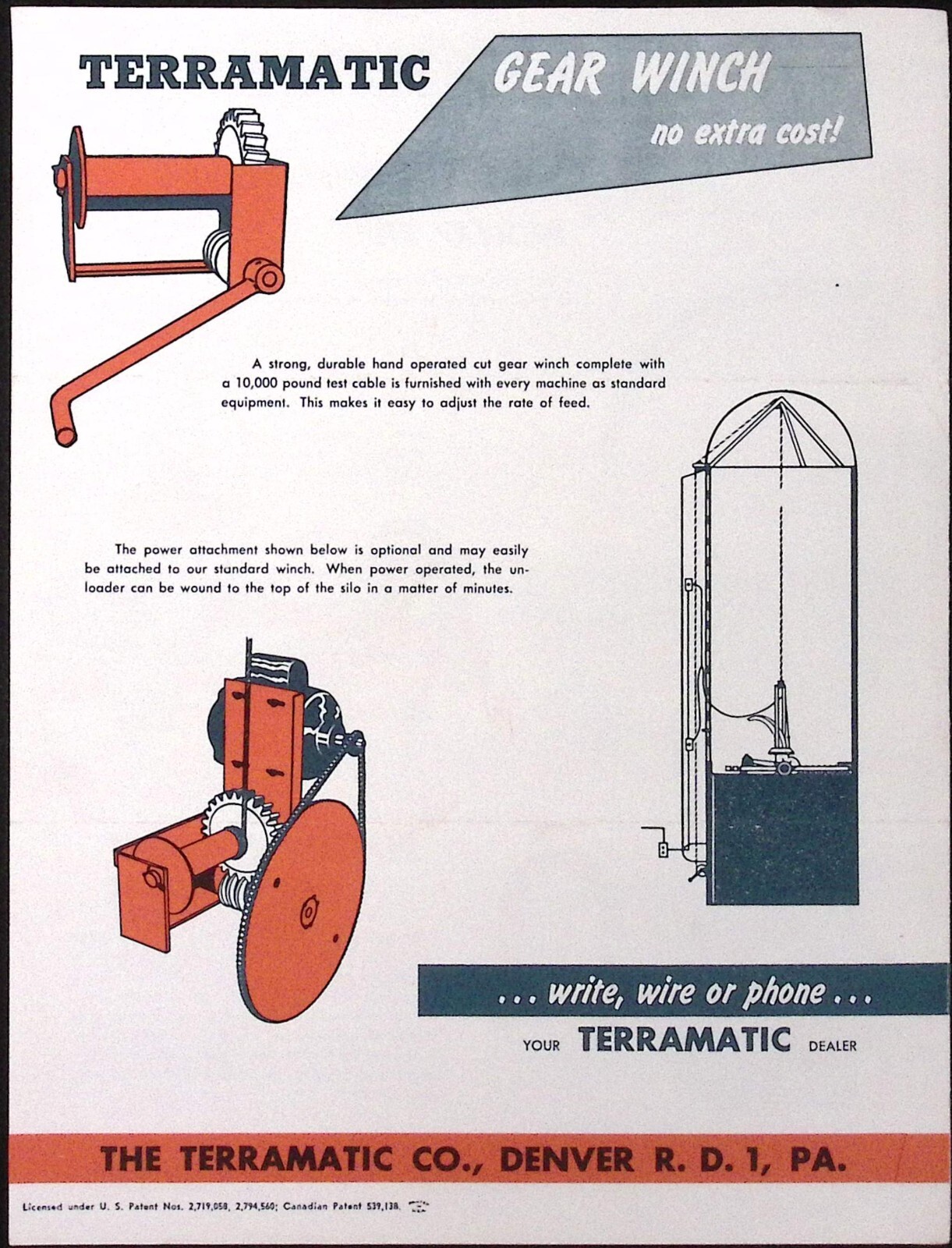 1950s Terramatic Silo Unloader Brochure The Terramatic Co Denver PA