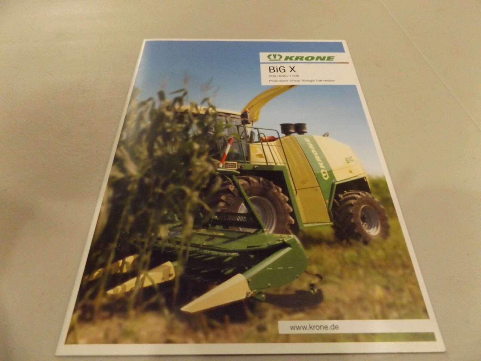 KRONE BIG X 700/850/1100 FORAGE HARVESTER. LITERATURE # BIGX-10.10-US