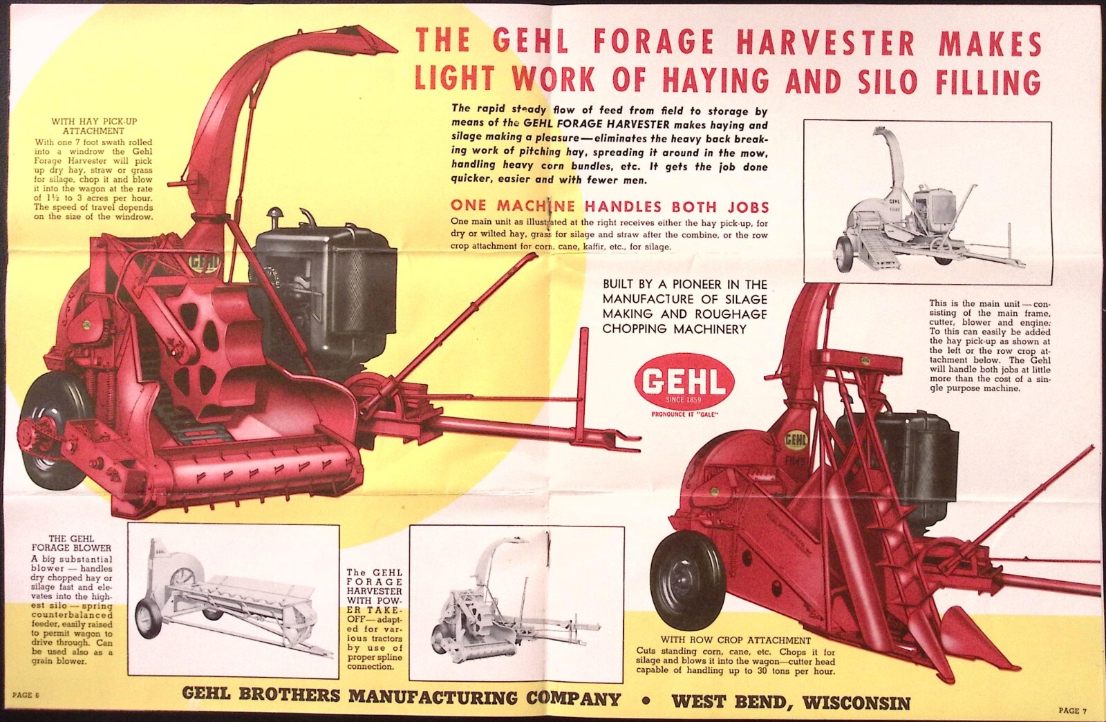 1949 Gehl Forge Harvester Dealer Brochure Sales Letter Gehl Brothers West Bend