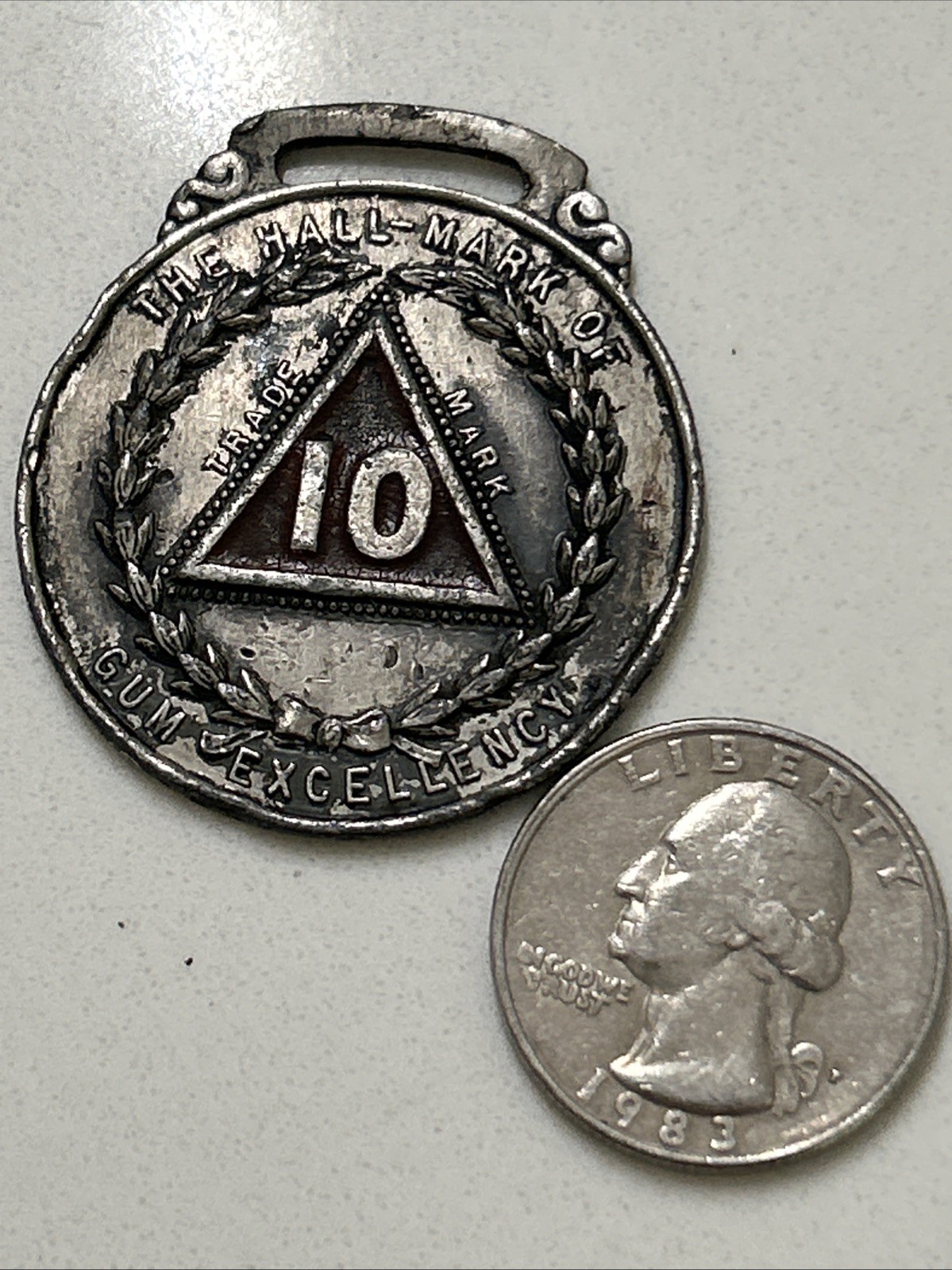 Common Sense Gum Company Advertising Pocket Watch Fob 10 Hallmark Excellency