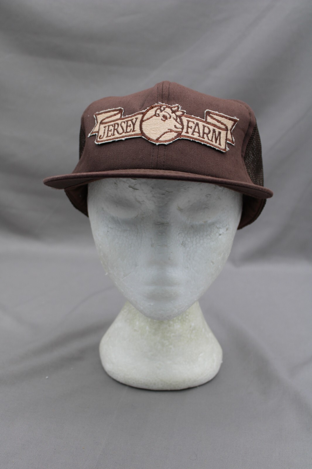 Vintage Trucker Hat – The Jersey Farm – Crested Cow Patch – Adult Snapback
